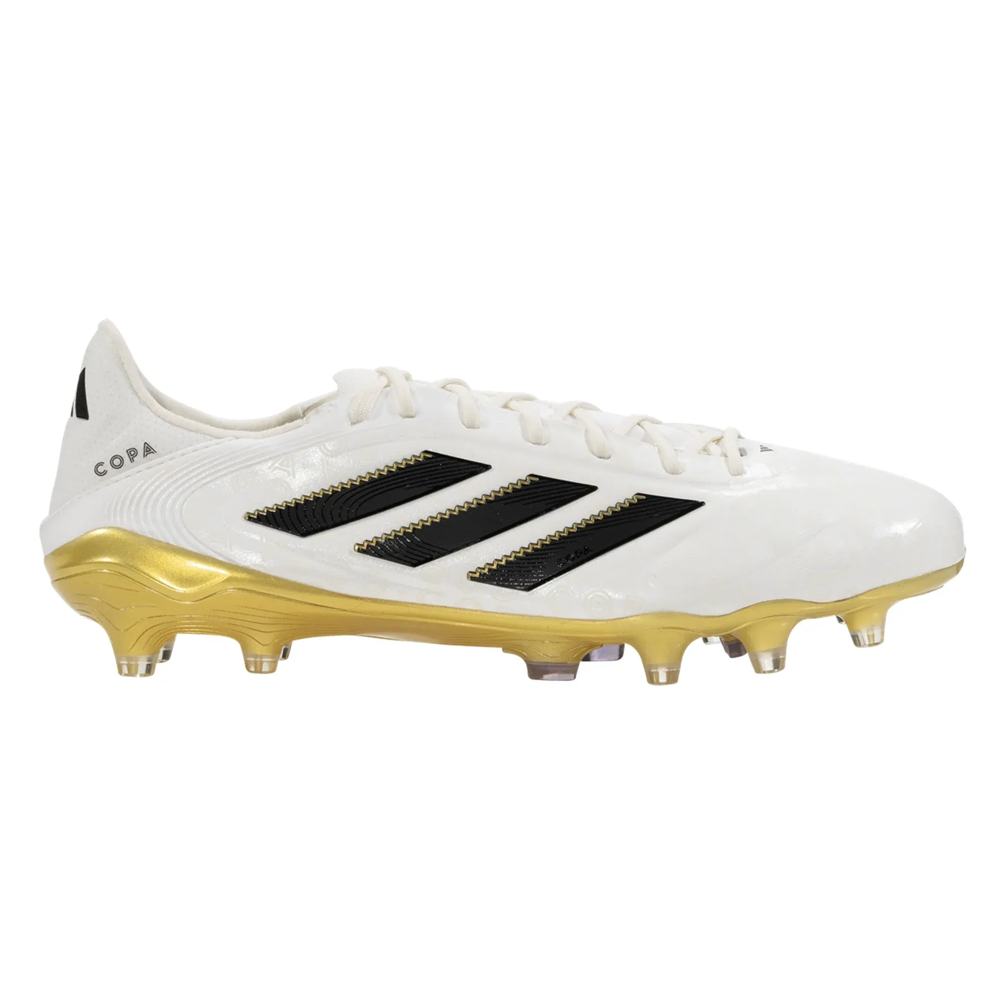 Field Moves Balance Control adidas Copa Pure III Elite Firm Ground Soccer Cleats (Zero Metallic/Black/Gold Metallic)