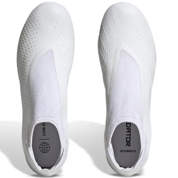 adidas Predator Accuracy.3 Laceless Firm Ground Soccer Cleats (Core White) Running Grip