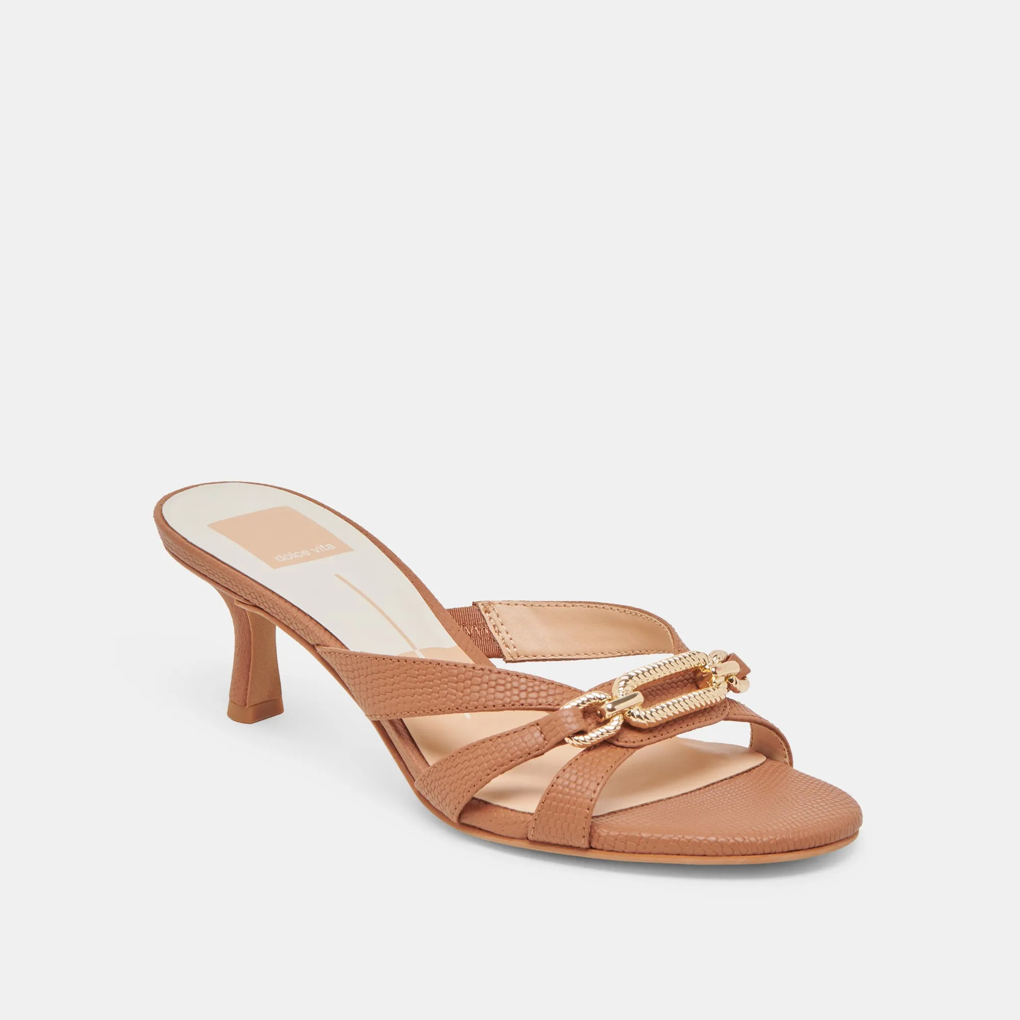 LERAH HEELS SADDLE EMBOSSED LEATHER Garden Walk Date Soft