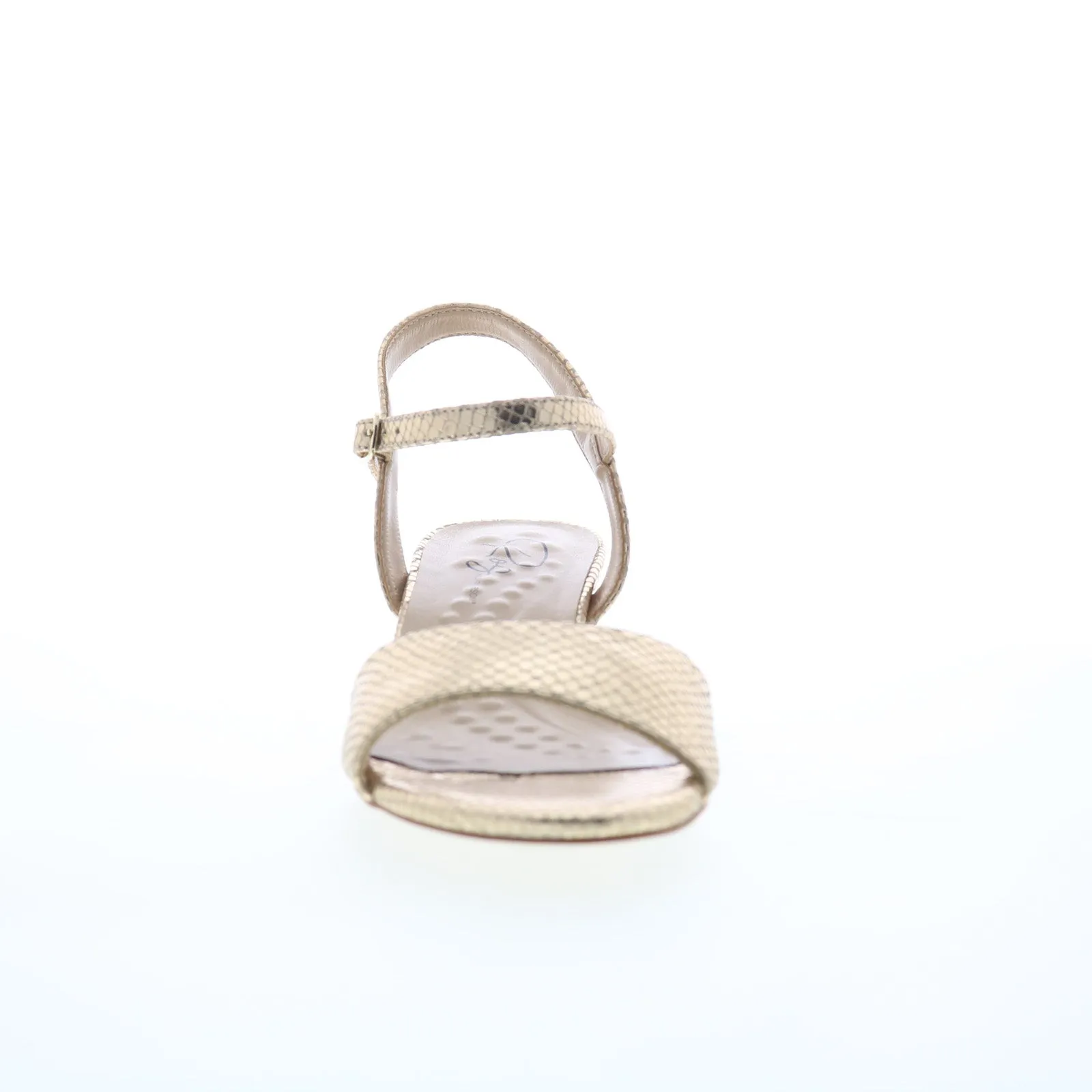 Ros Hommerson Lydia 75086-87 Womens Gold Narrow Leather Strap Heels Shoes Wedding Day Heels
