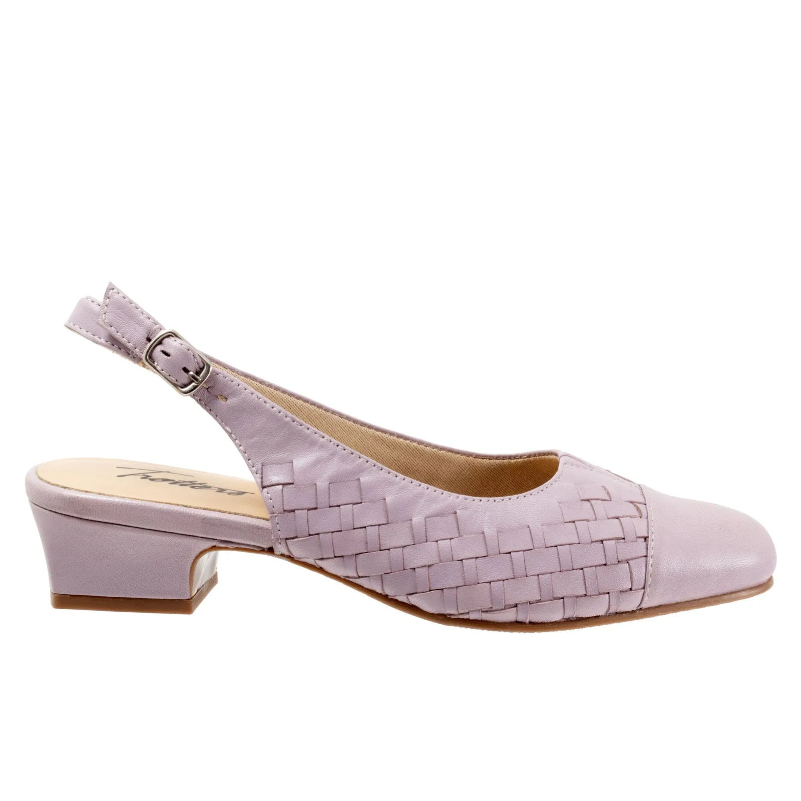Multi Directional Trotters Dea Woven T2168-510 Womens Purple Narrow Slingback Heels Shoes
