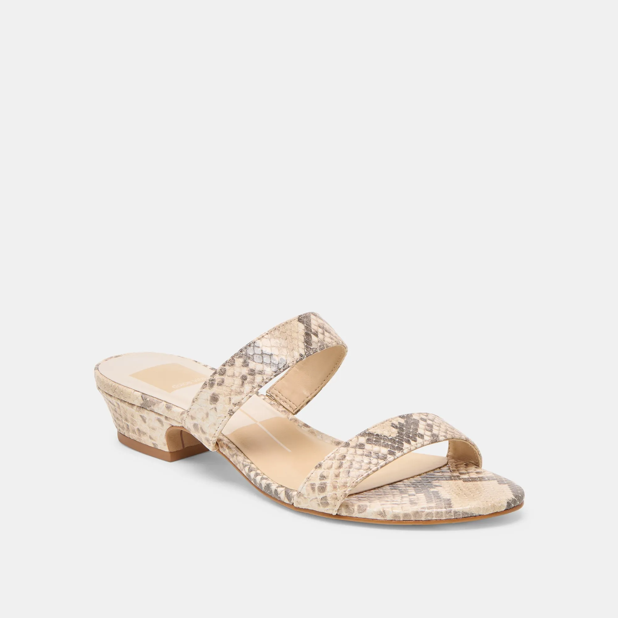 Cloud Feel Open Wear KAMILE SANDALS NATURAL SNAKE EMBOSSED LEATHER