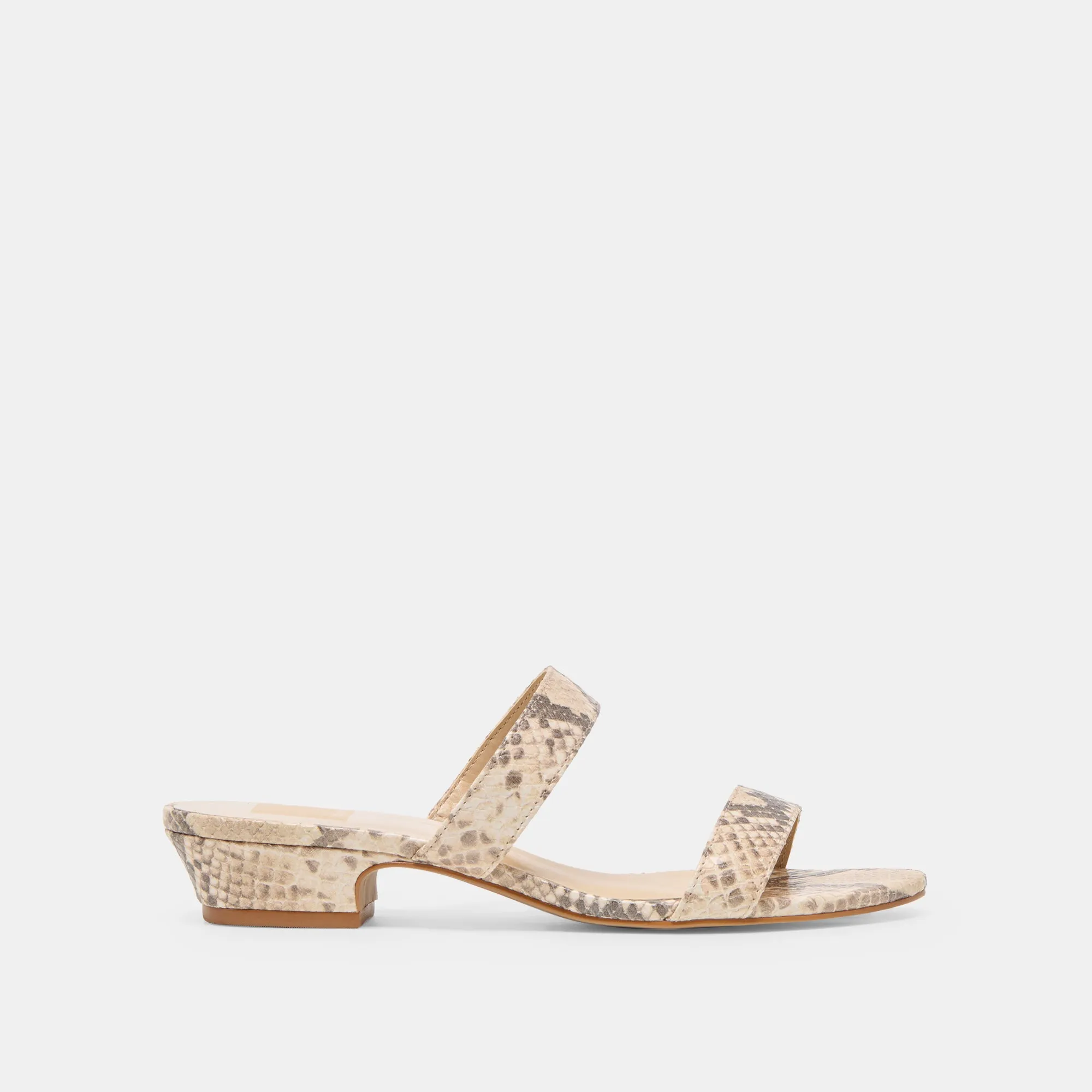 Modern Heels KAMILE SANDALS NATURAL SNAKE EMBOSSED LEATHER