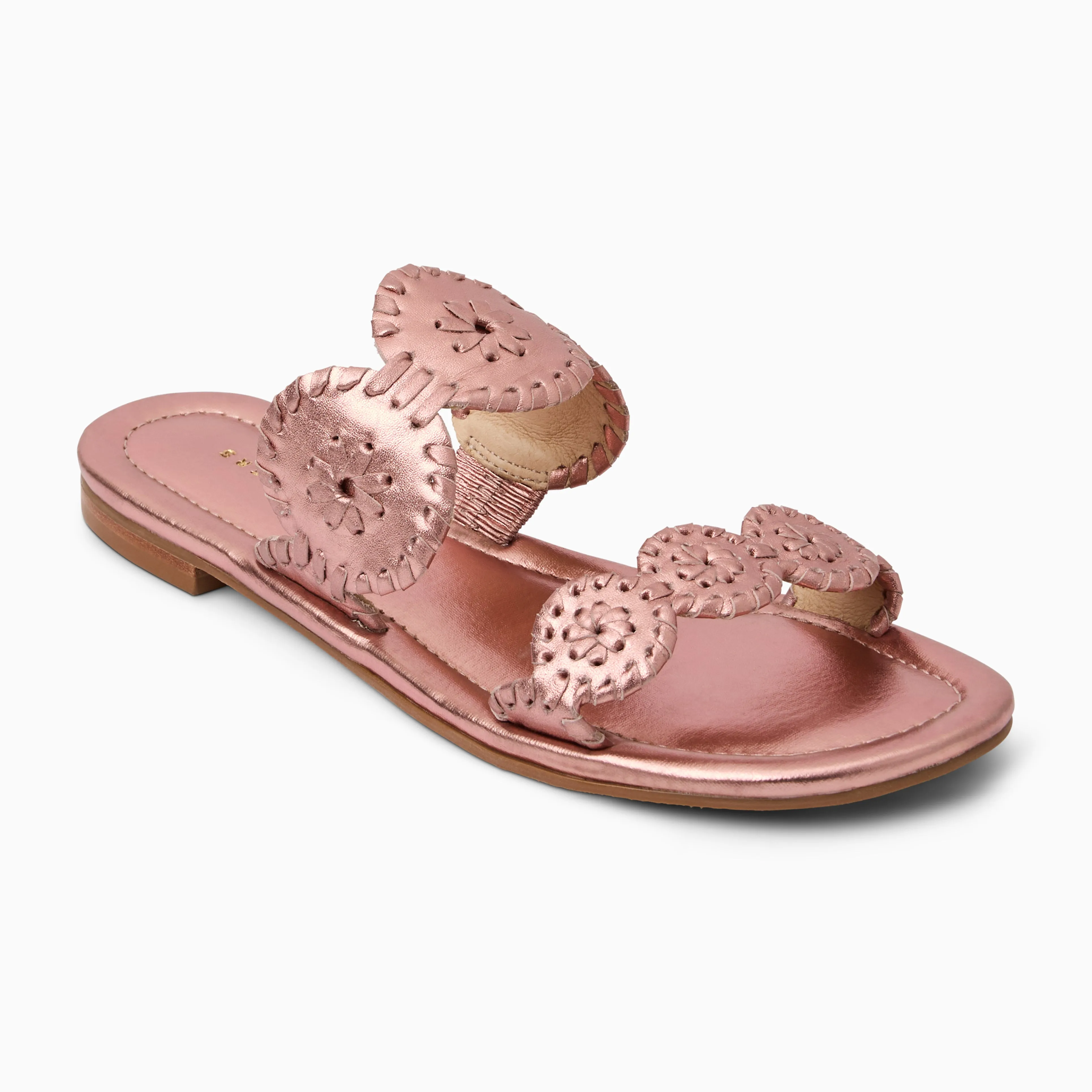 Lauren II Leather Slide Sandal Runway Glow Beauty Walk