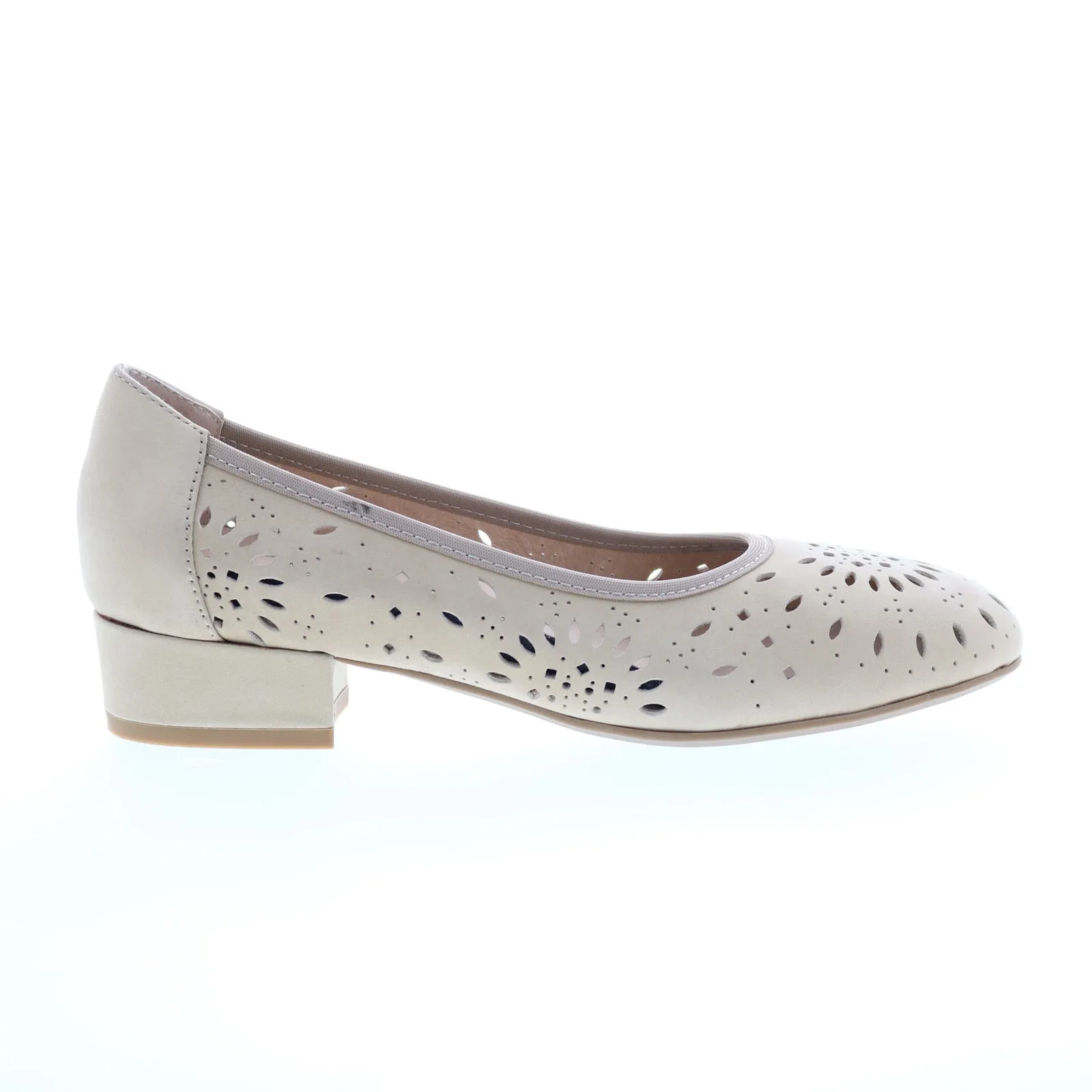 Retro Bridal Shoes Lightweight Design David Tate Proud Womens Beige Nubuck Slip On Pumps Heels Shoes