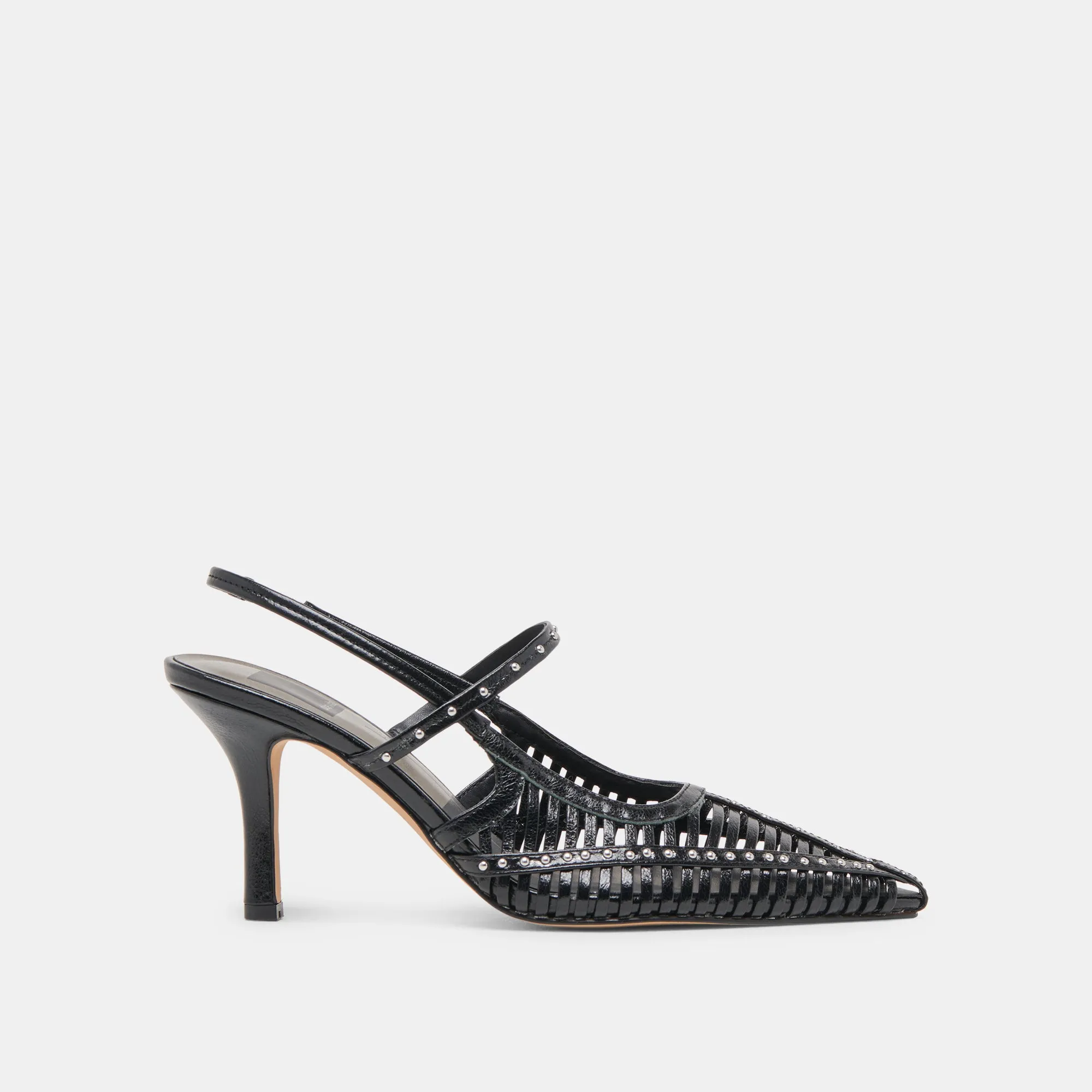 Holiday Party Footwear HENSAL HEELS MIDNIGHT CRINKLE PATENT