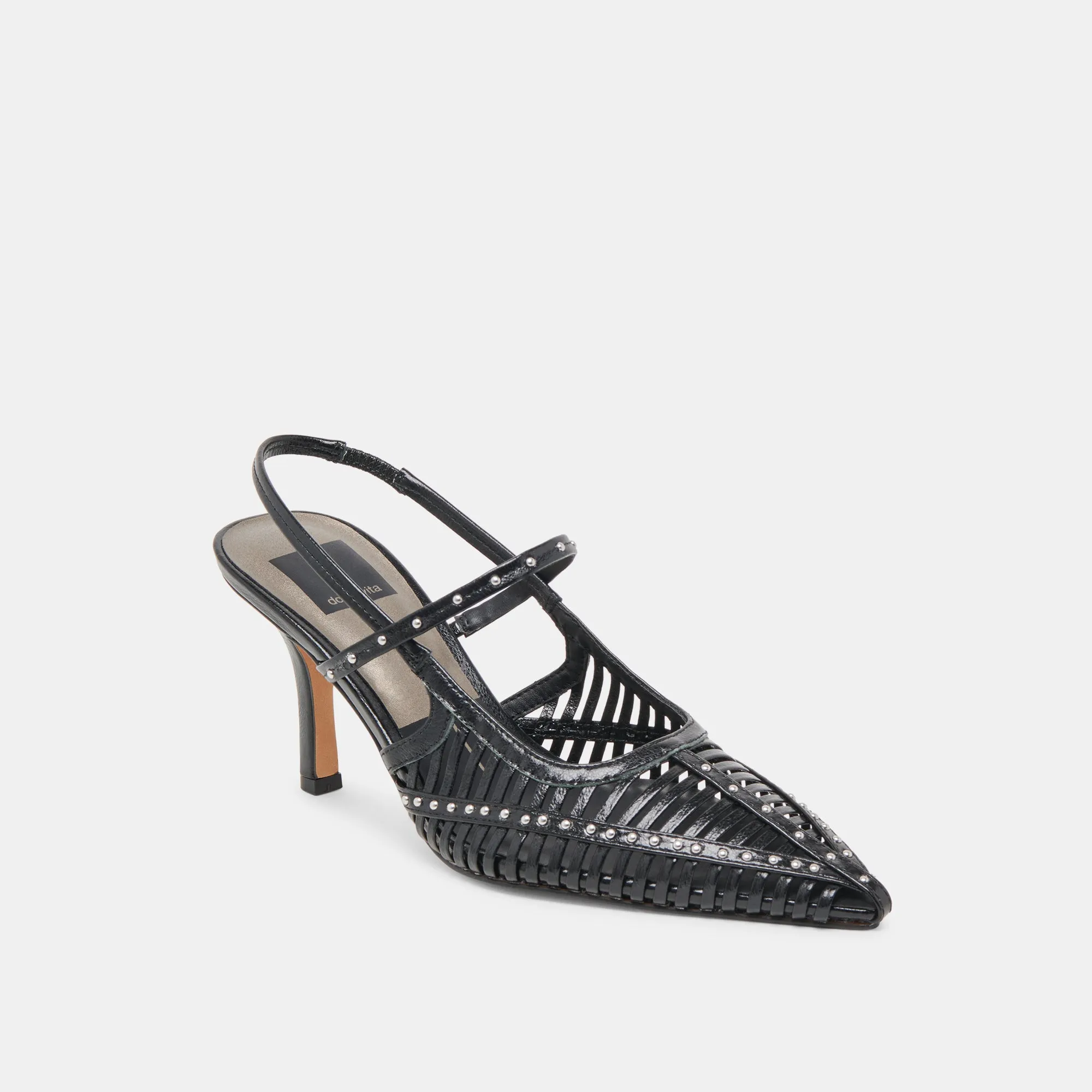 HENSAL HEELS MIDNIGHT CRINKLE PATENT Boho Chic Heels