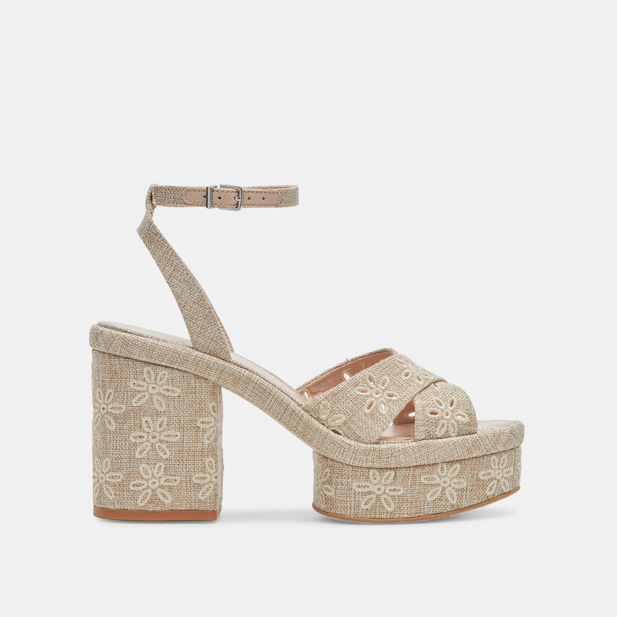 All terrain LAISHA HEELS ALMOND FLORAL EYELET