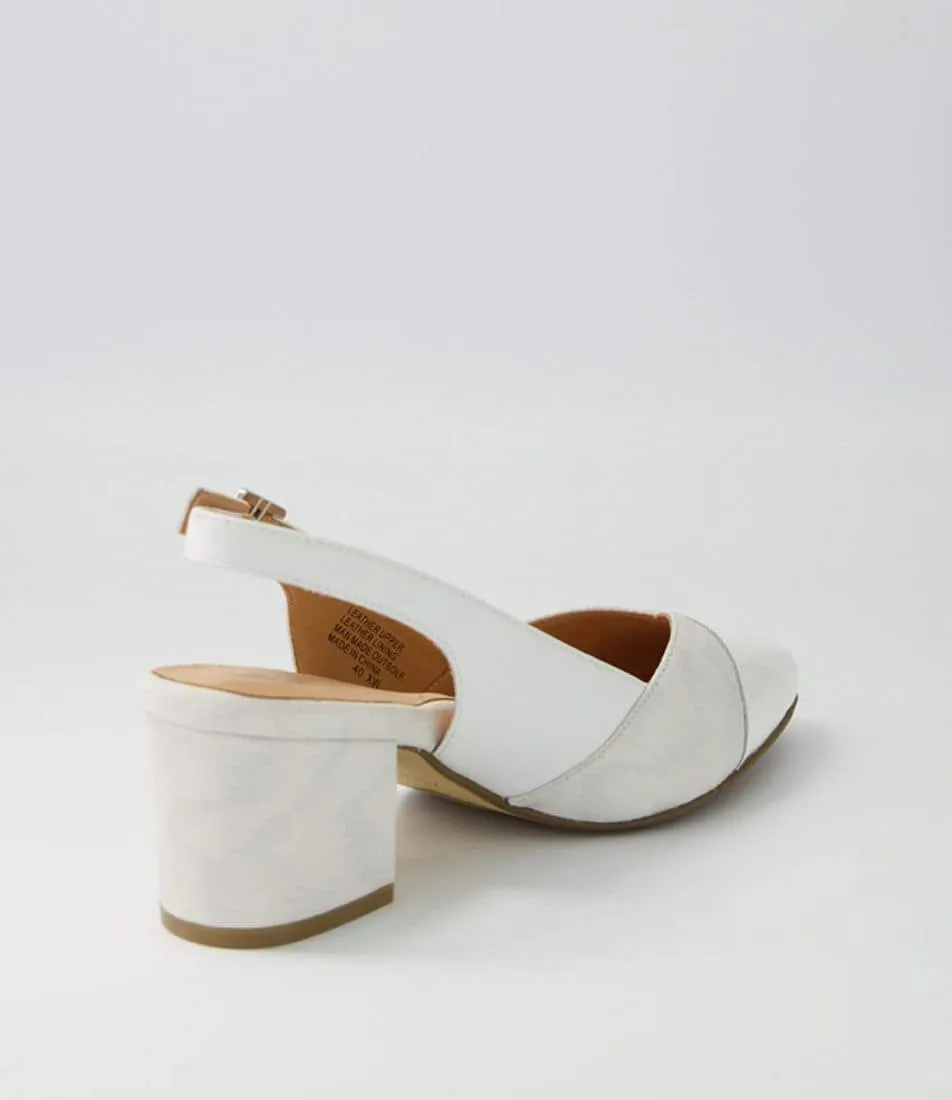 Ziera Vabra White Mix Wedding Heels for Bridesmaids
