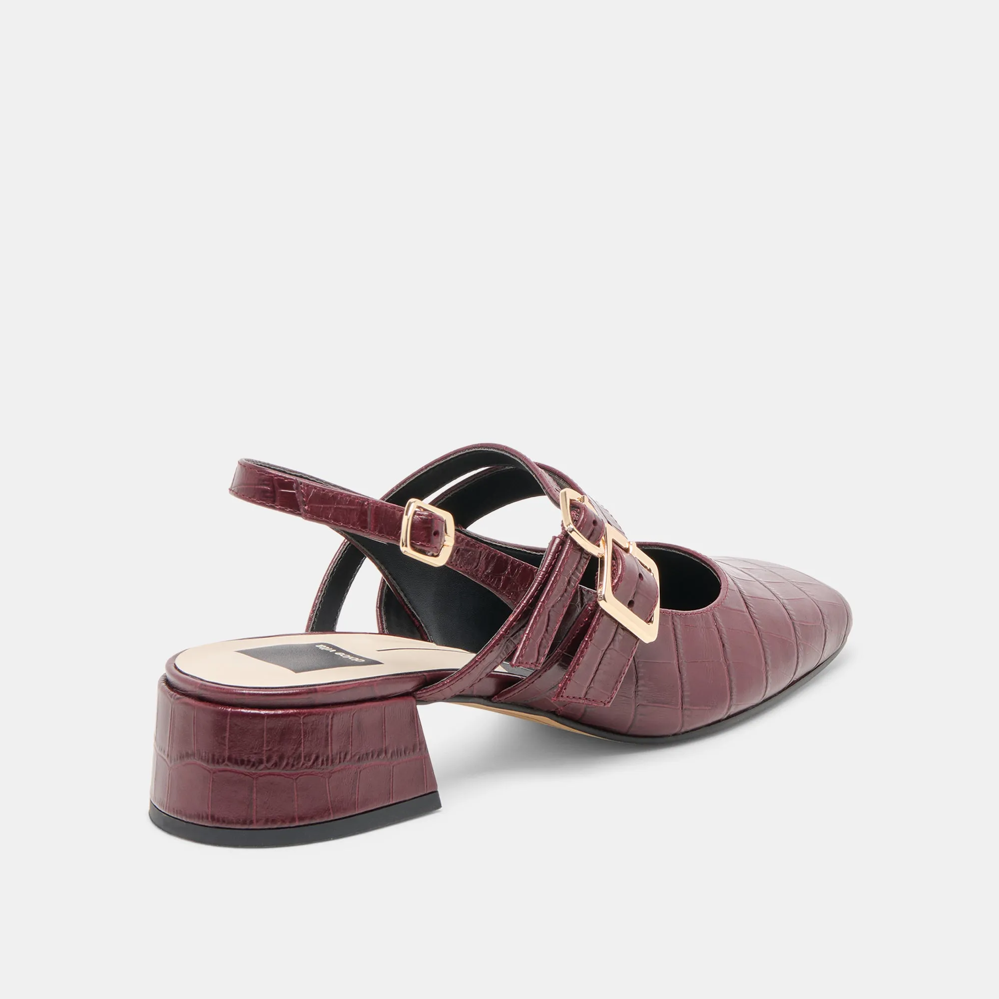 PATZY HEELS OXBLOOD EMBOSSED LEATHER High Top Style Comfortable Padding