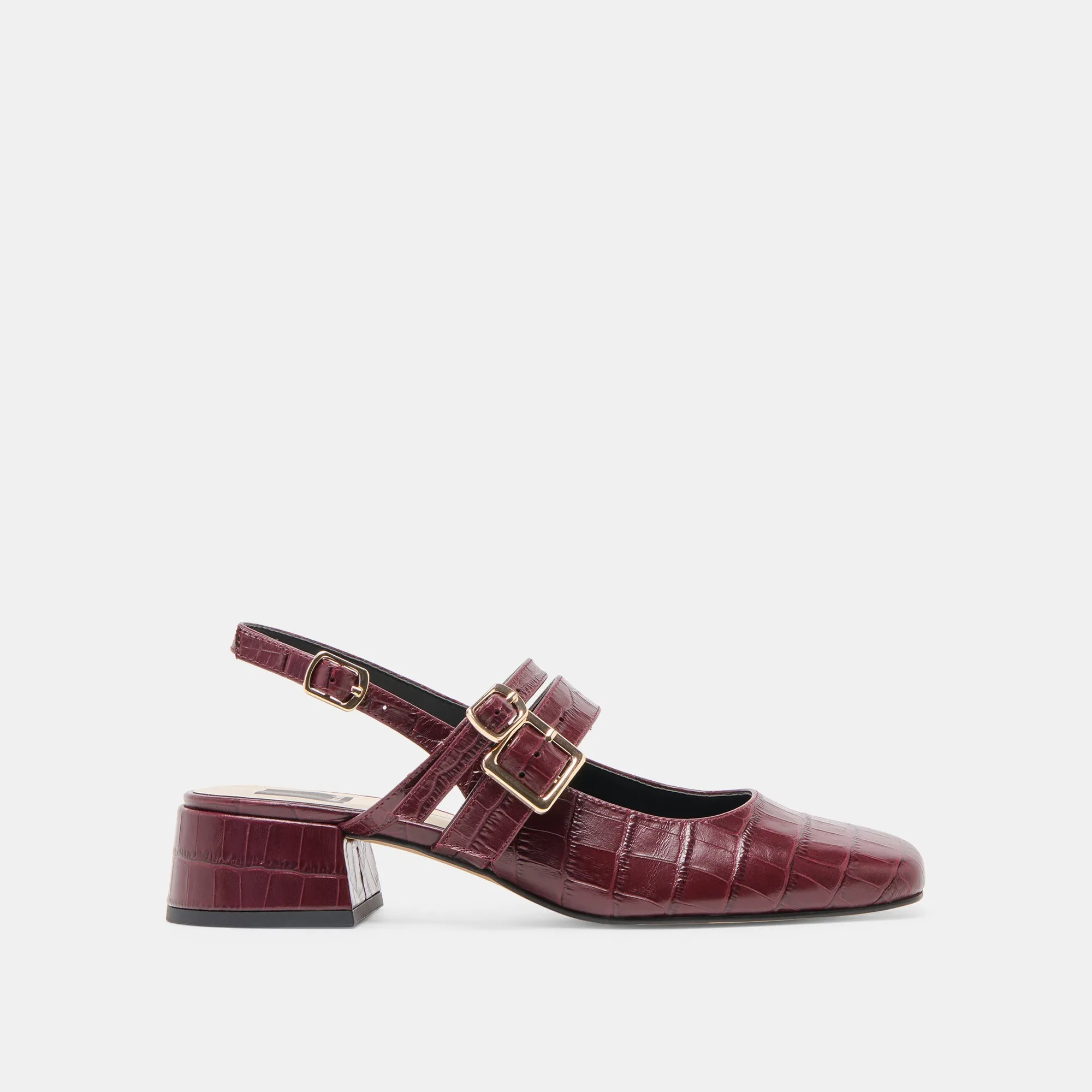 Wide fit PATZY HEELS OXBLOOD EMBOSSED LEATHER