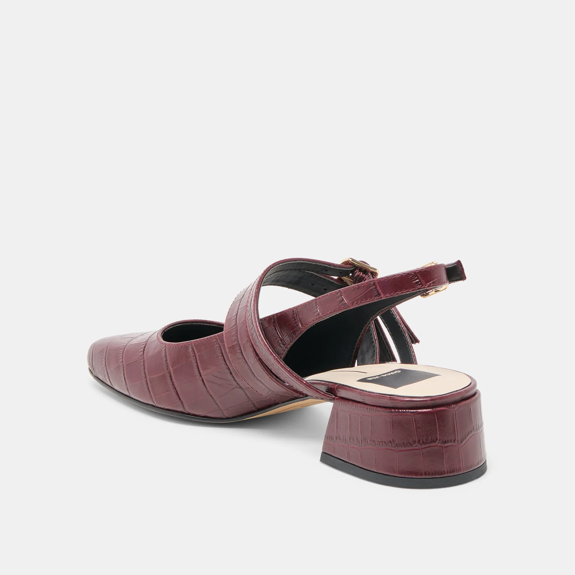 PATZY HEELS OXBLOOD EMBOSSED LEATHER Comfort footbed