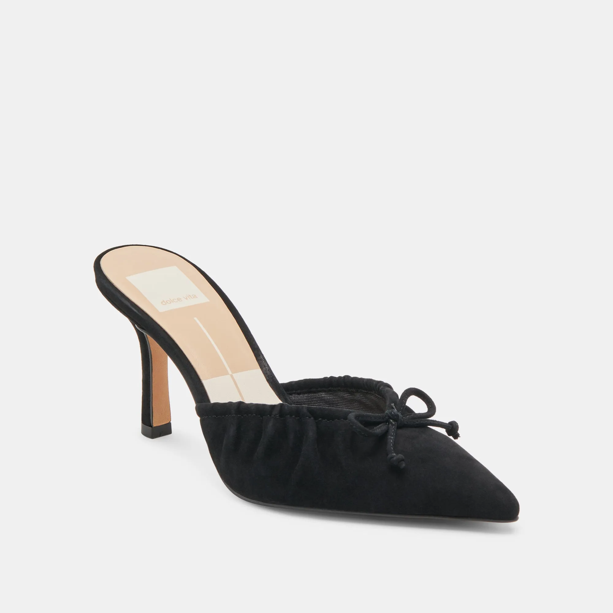 KAIRI HEELS ONYX SUEDE Luxe Wedding Footwear Slip-On Pumps