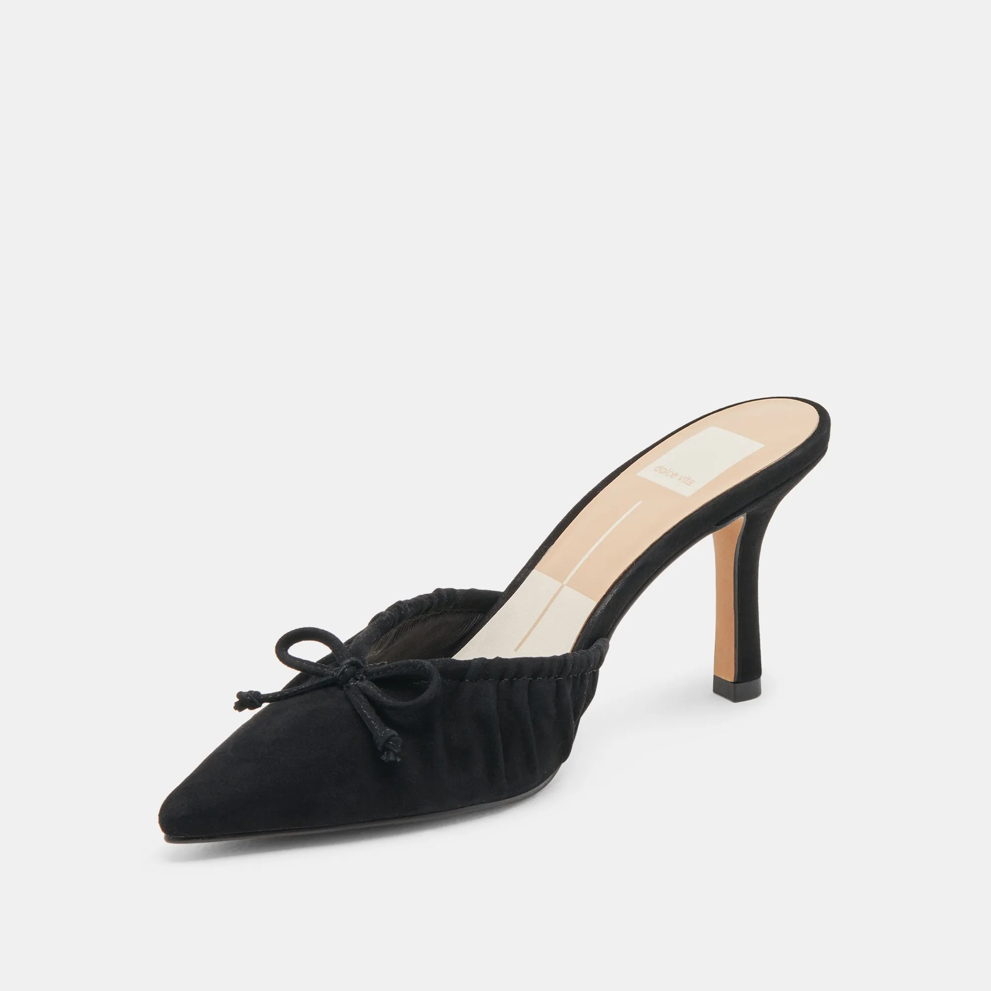 Fur Trim Quick Flex KAIRI HEELS ONYX SUEDE