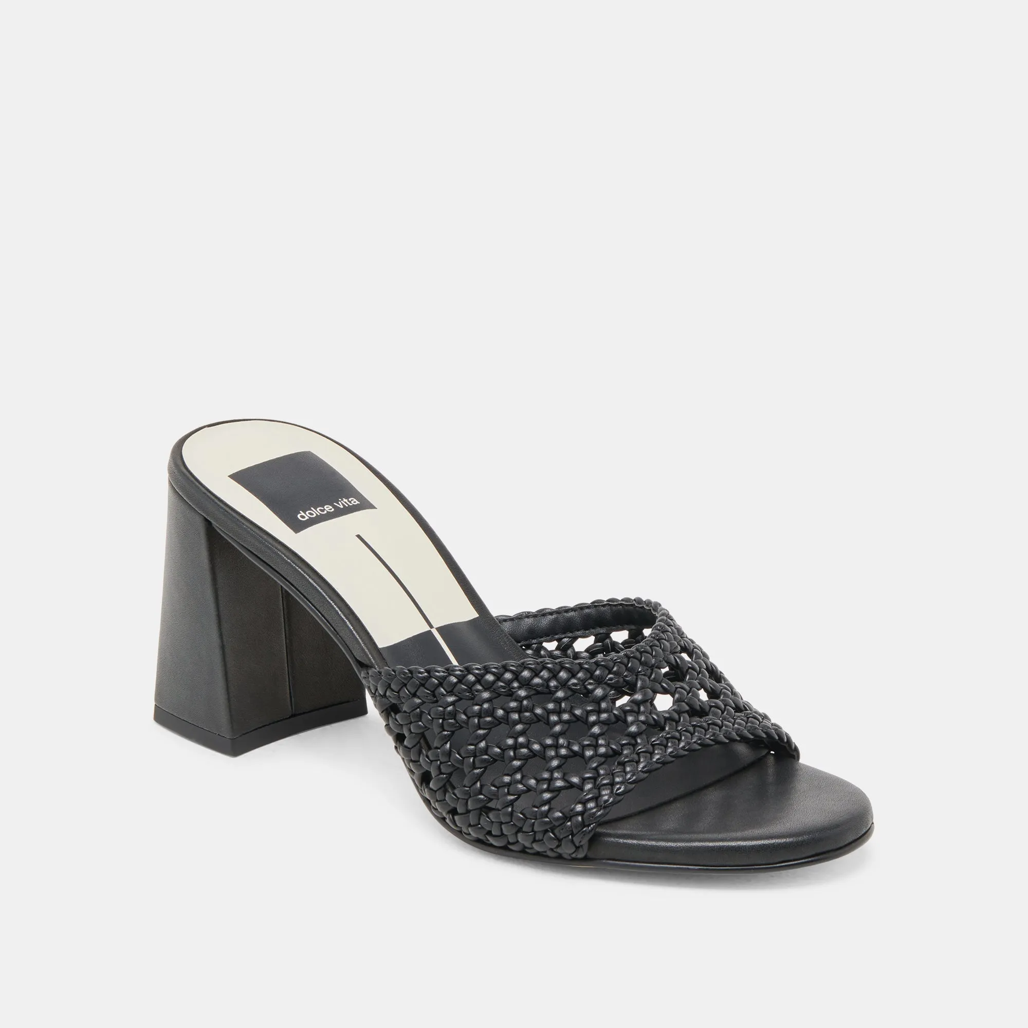 MARGOE HEELS BLACK WOVEN STELLA Fashion Heels