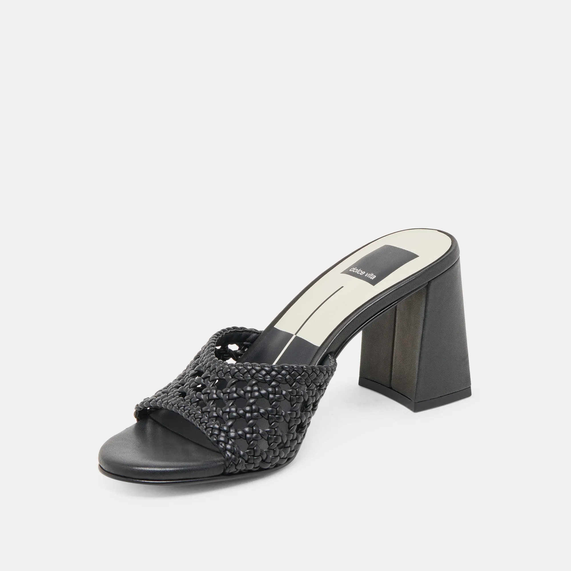 MARGOE HEELS BLACK WOVEN STELLA elegant design Comfortable to wear