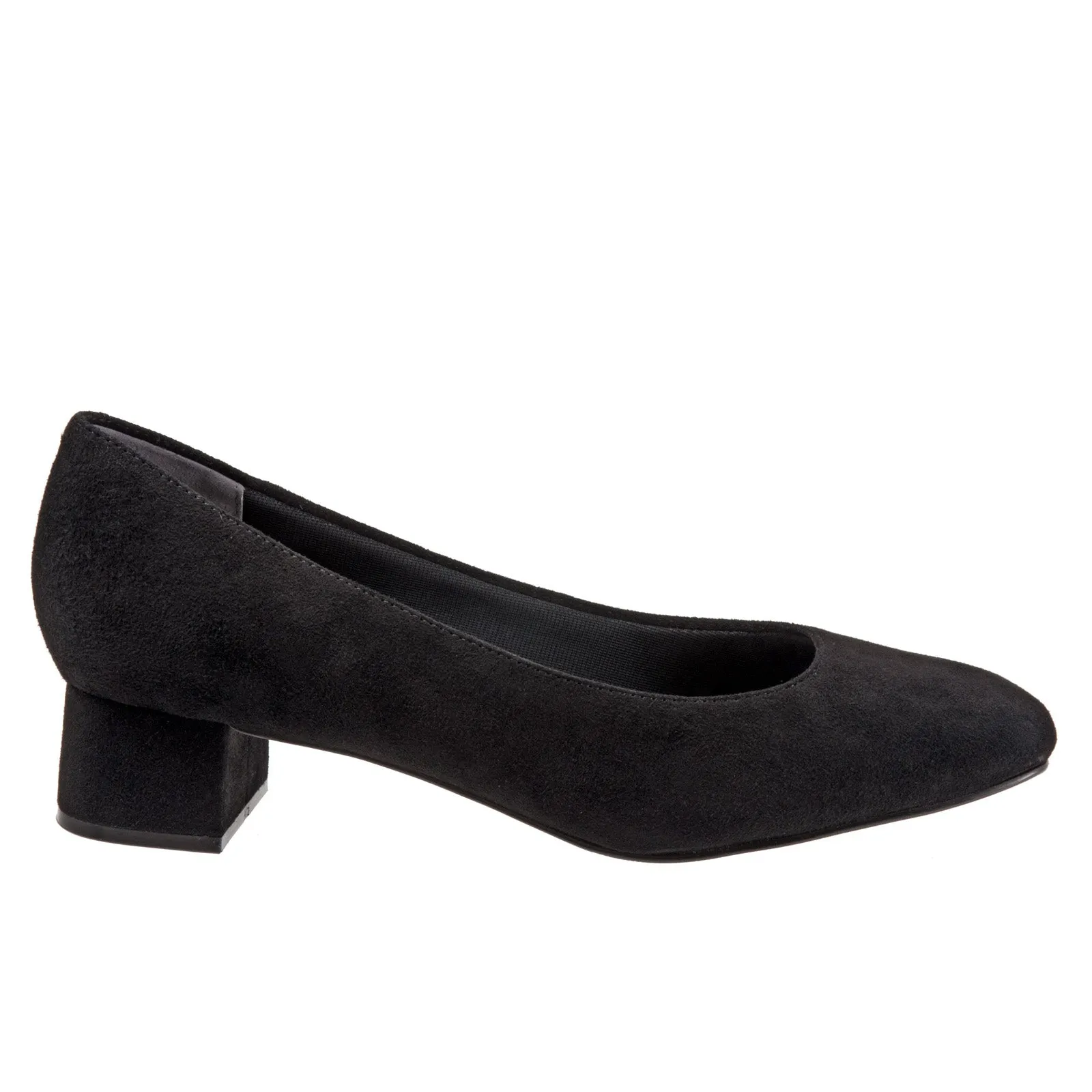 Durable Bold Open Toe Heels Trotters Lola T1561-003 Womens Black Extra Narrow Suede Pumps Heels Shoes