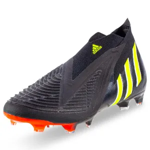 adidas Predator Edge  Firm Ground Soccer Cleats (Core Black/Team Solar Yellow) Rotational Grip