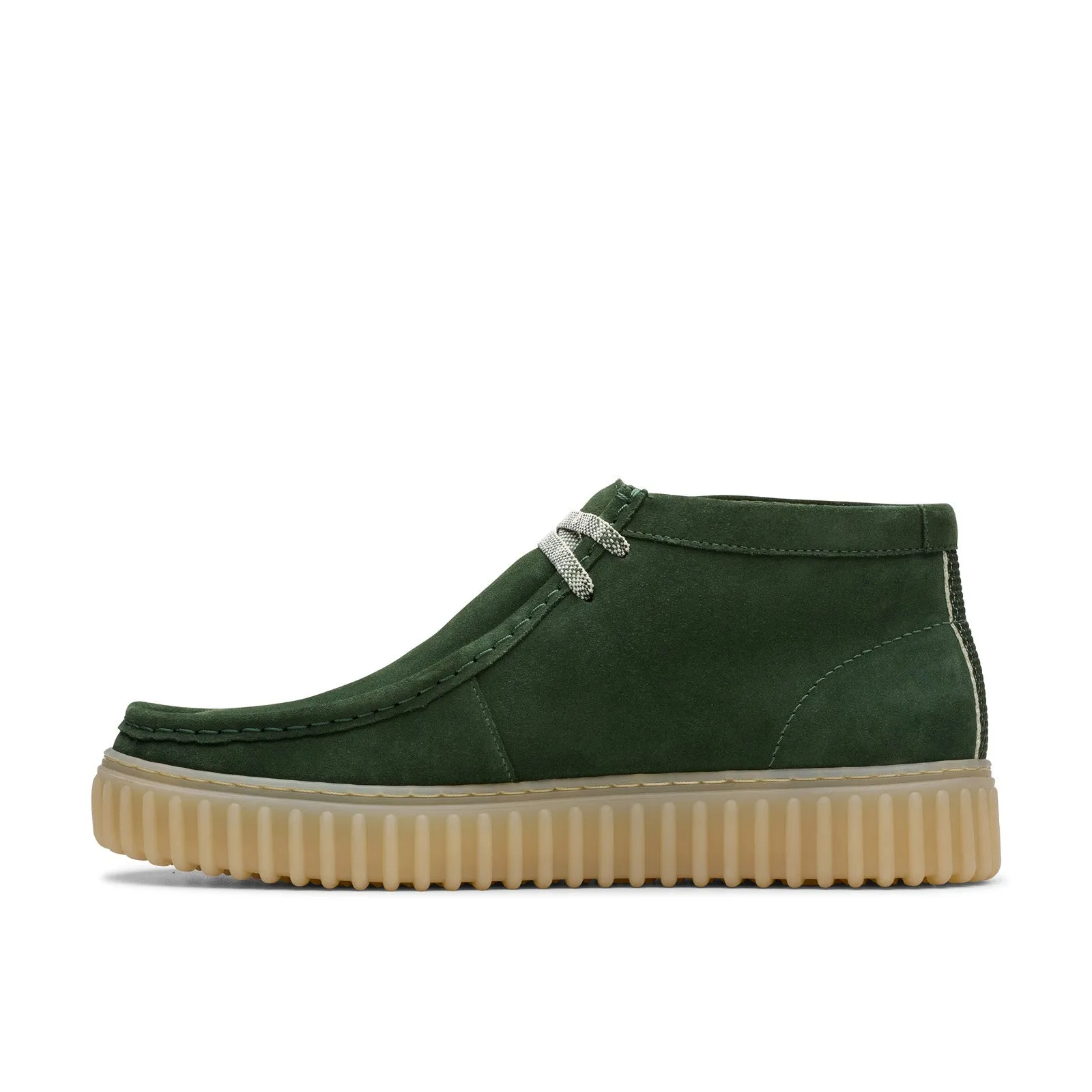Clarks Torhill HI 26178268 Mens Green Suede Lace Up Chukkas Boots Ergonomic Design