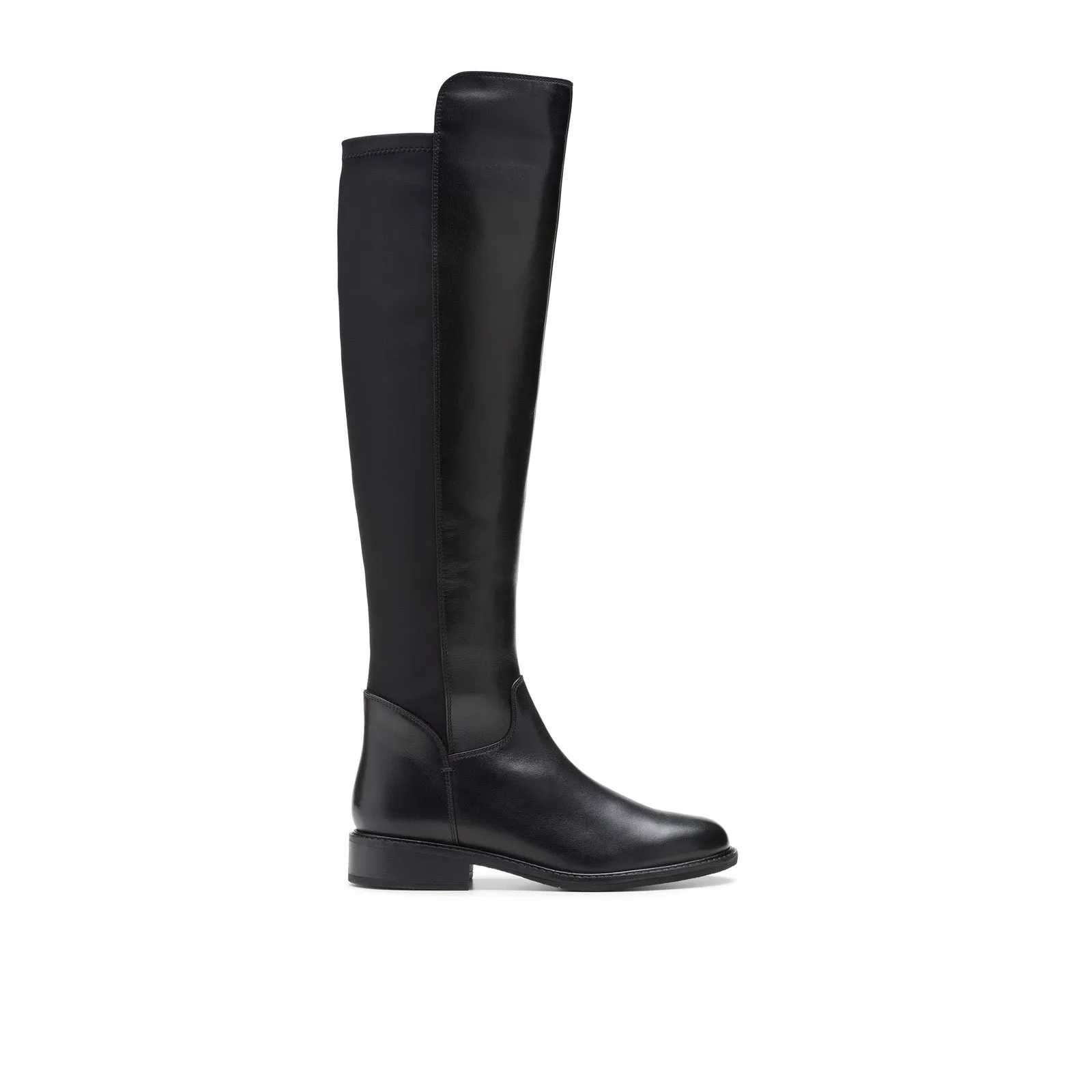 Comfort Wrap Clarks Renewal Up 26178757 Womens Black Leather Zipper Over The Knee Boots