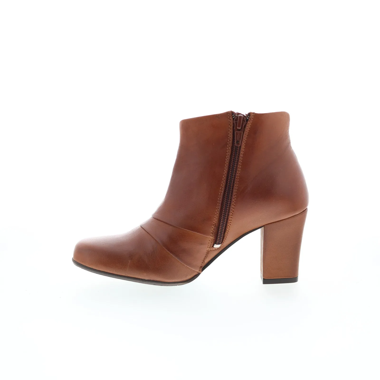 Urban Comfort Miz Mooz Haydin Womens Brown Leather Zipper Ankle & Booties Boots