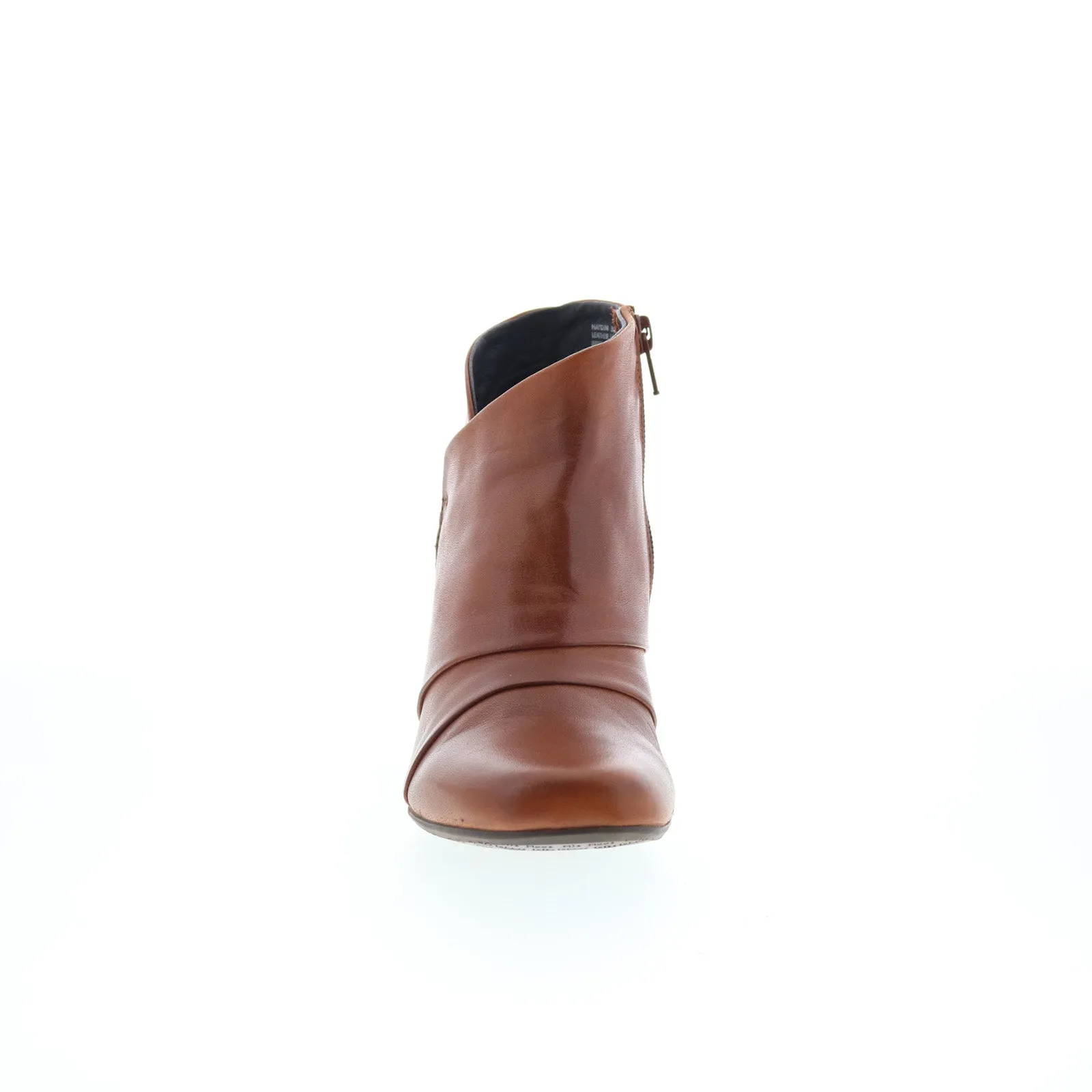Moisture-wicking Miz Mooz Haydin Womens Brown Leather Zipper Ankle & Booties Boots