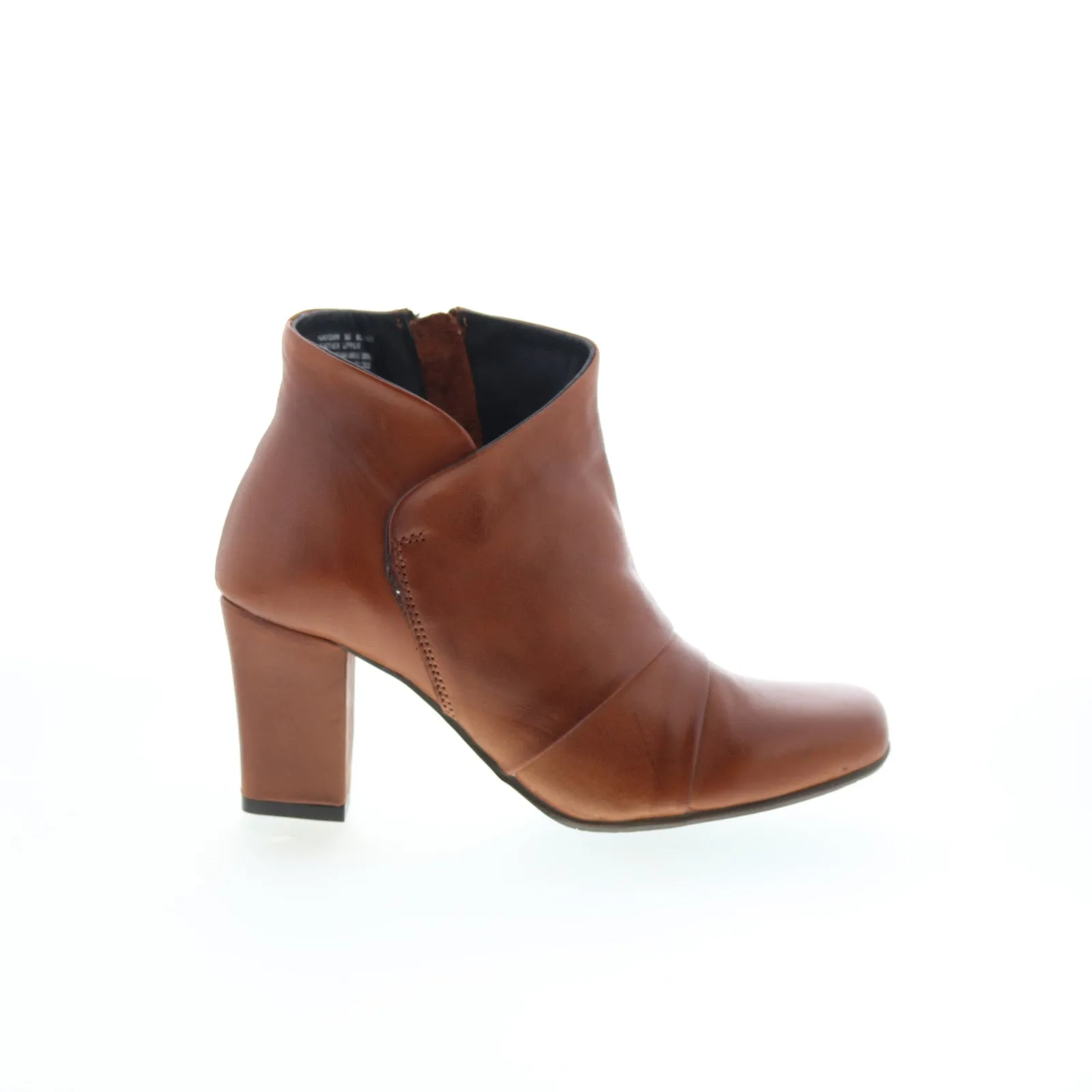 Comfortable Heel natural materials Miz Mooz Haydin Womens Brown Leather Zipper Ankle & Booties Boots