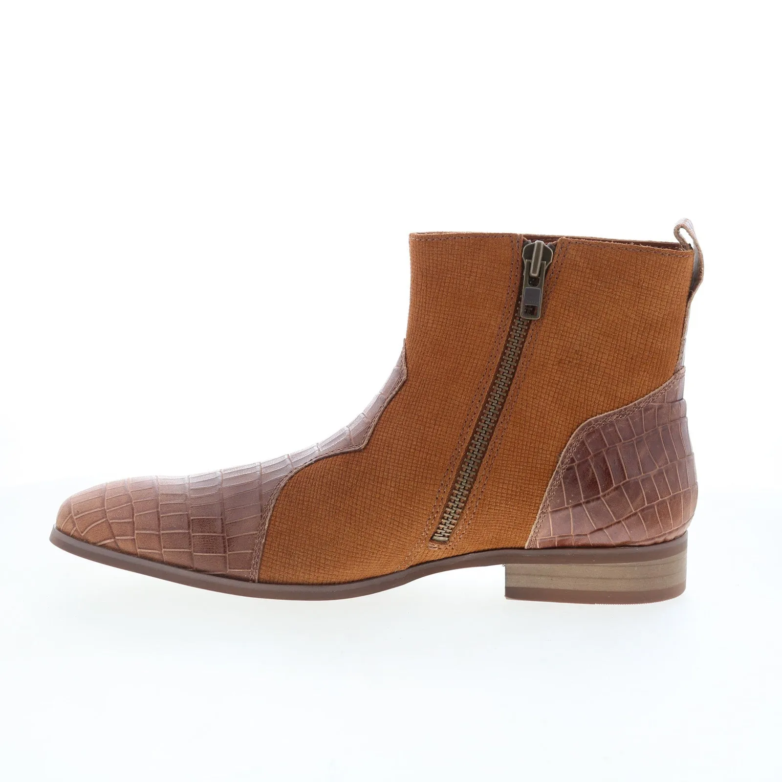 Urban Ready Dingo Dunn Ankle Boot DI-222 Mens Brown Leather Zipper Ankle Boots