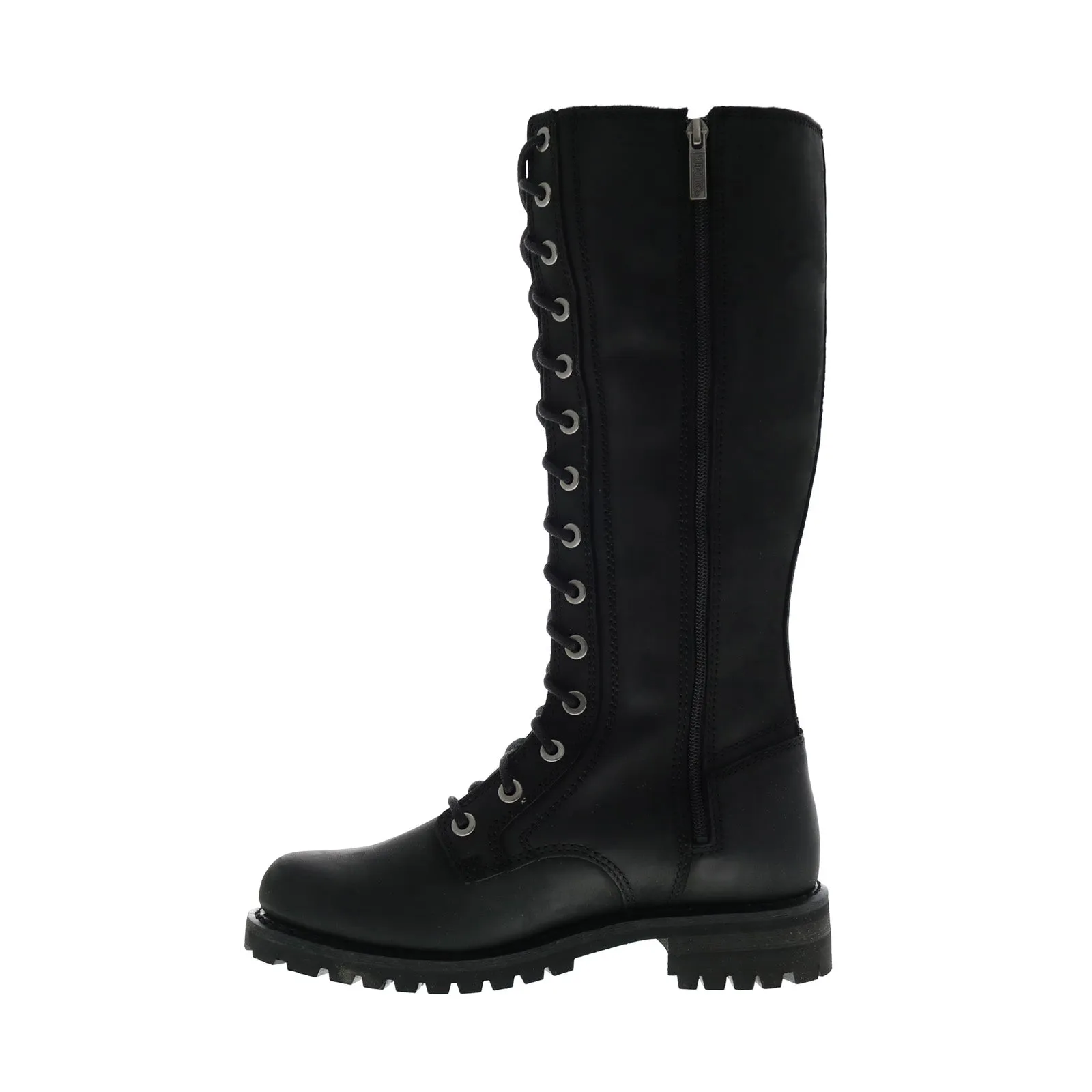 Zip-up style Harley-Davidson Lornell 14" Lace D84685 Womens Black Leather Motorcycle Boots