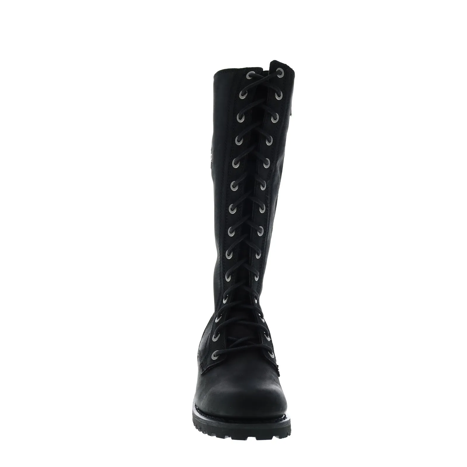 Harley-Davidson Lornell 14" Lace D84685 Womens Black Leather Motorcycle Boots Cozy And Warm Desert Expedition