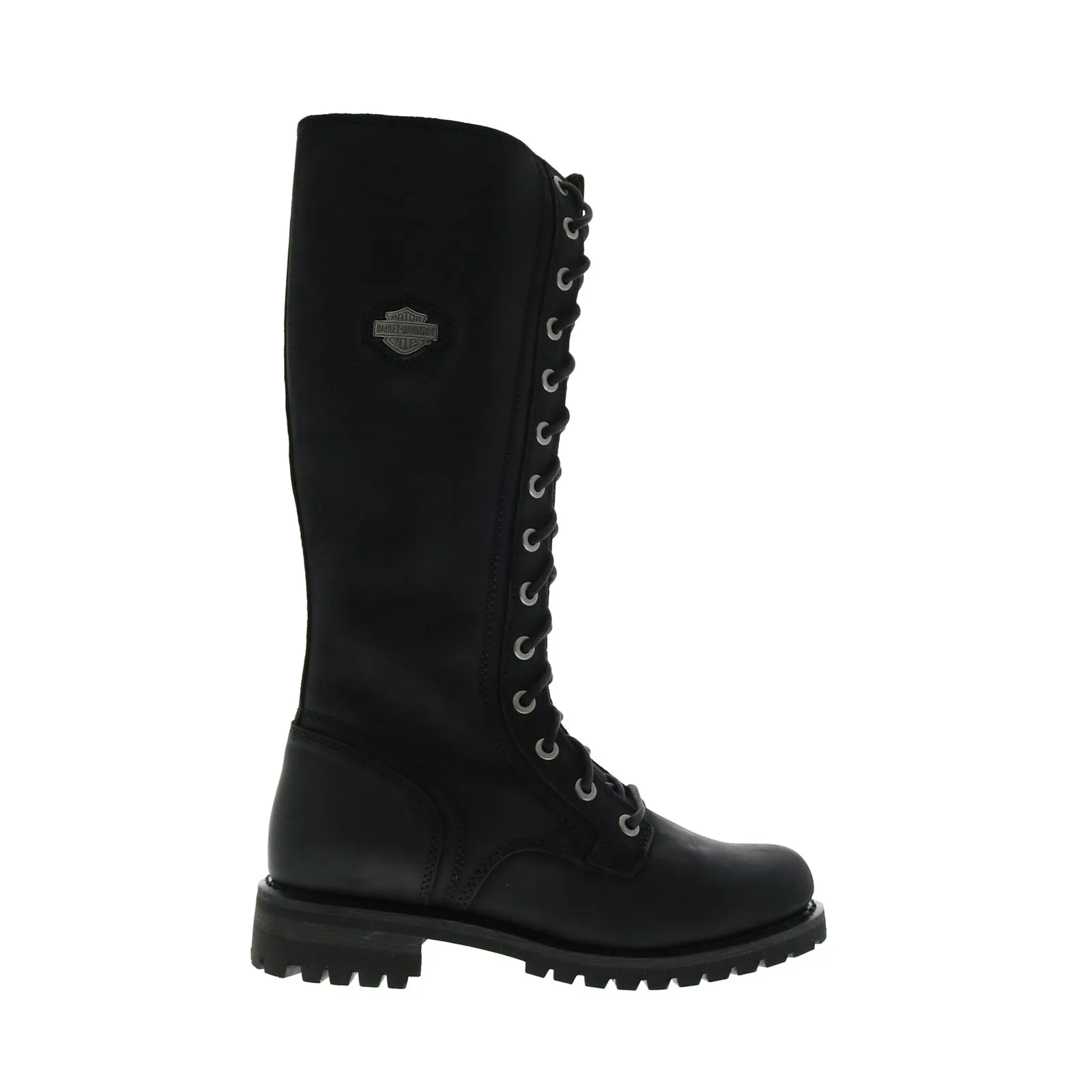 Harley-Davidson Lornell 14" Lace D84685 Womens Black Leather Motorcycle Boots Comfortable Step Comfortable Design