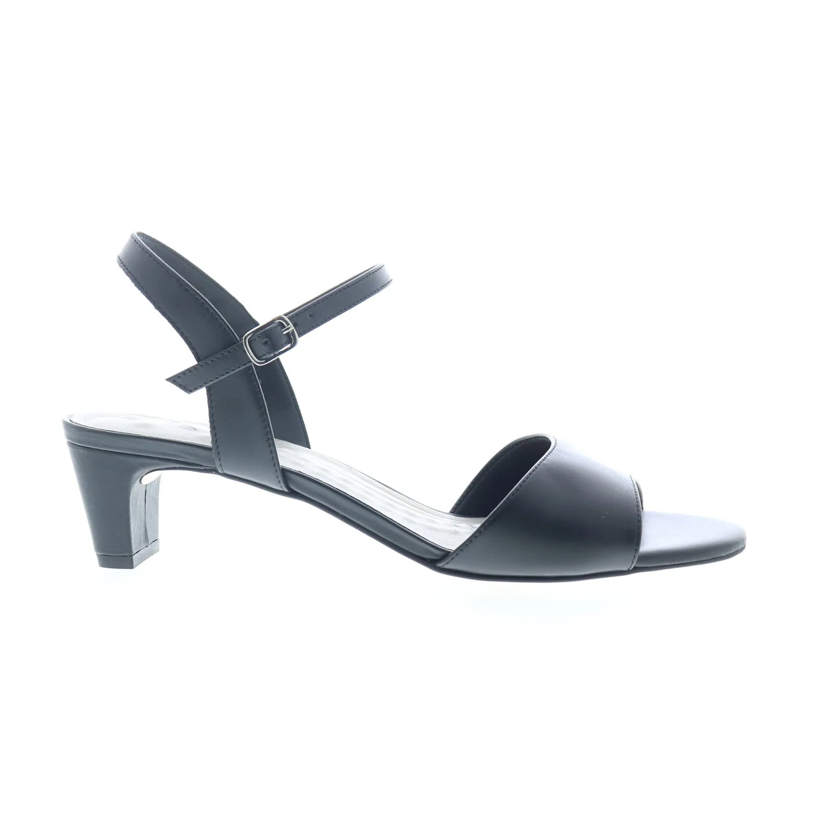 Ros Hommerson Lydia 75086-10 Womens Black Leather Strap Heels Shoes Court