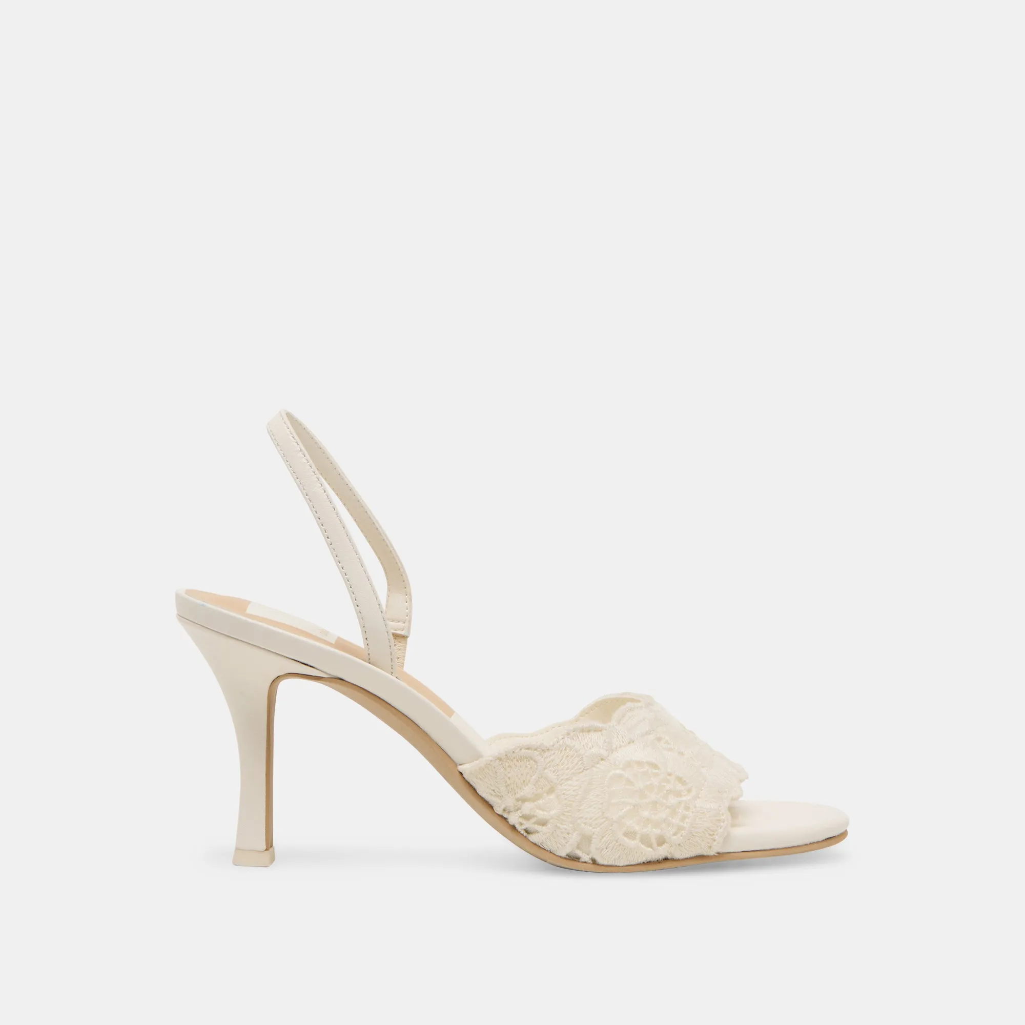 Sporty Heeled Shoes Smart High Heels LARRA HEELS WHITE CROCHET