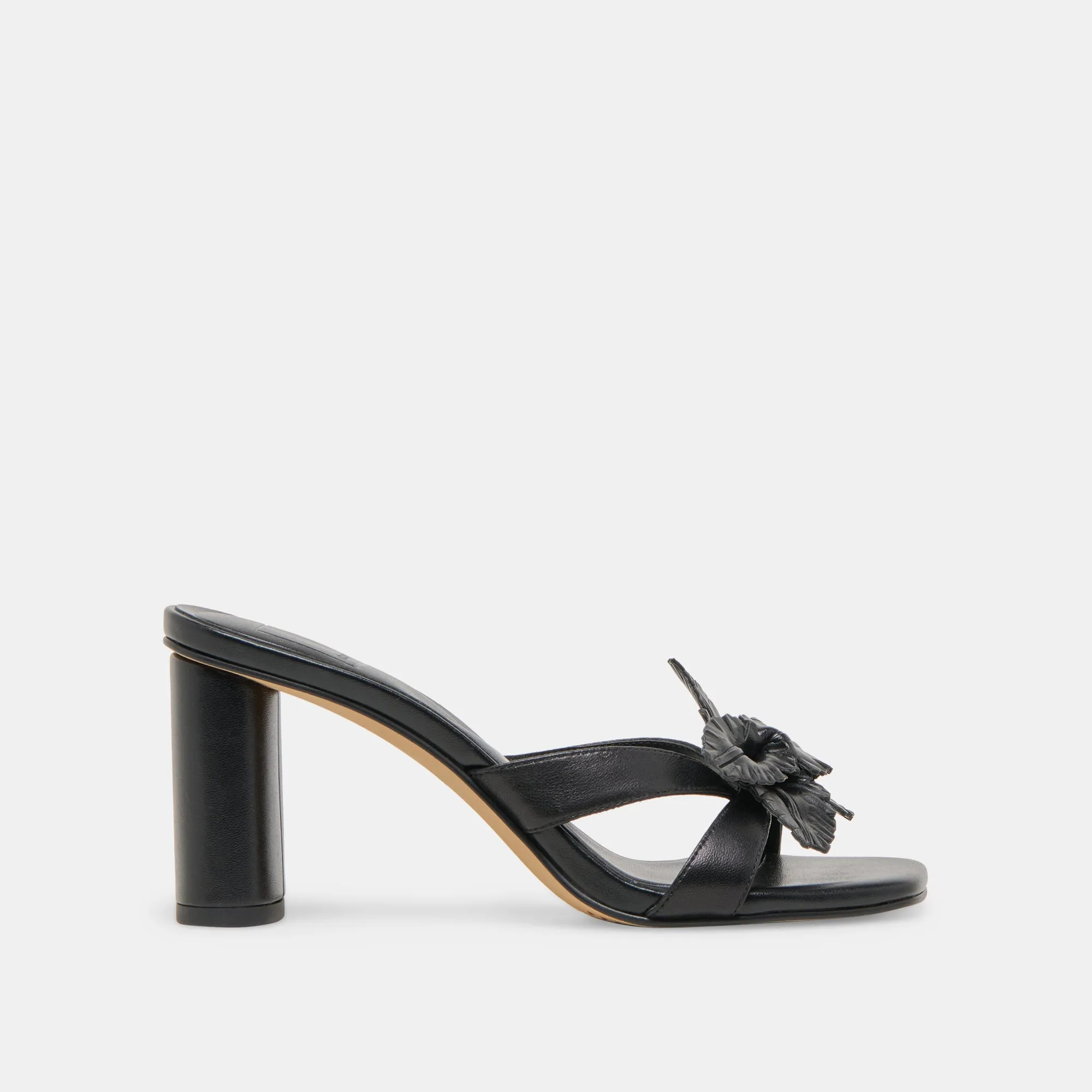 NIKIL HEELS BLACK LEATHER Pointed Pumps Durable Sole