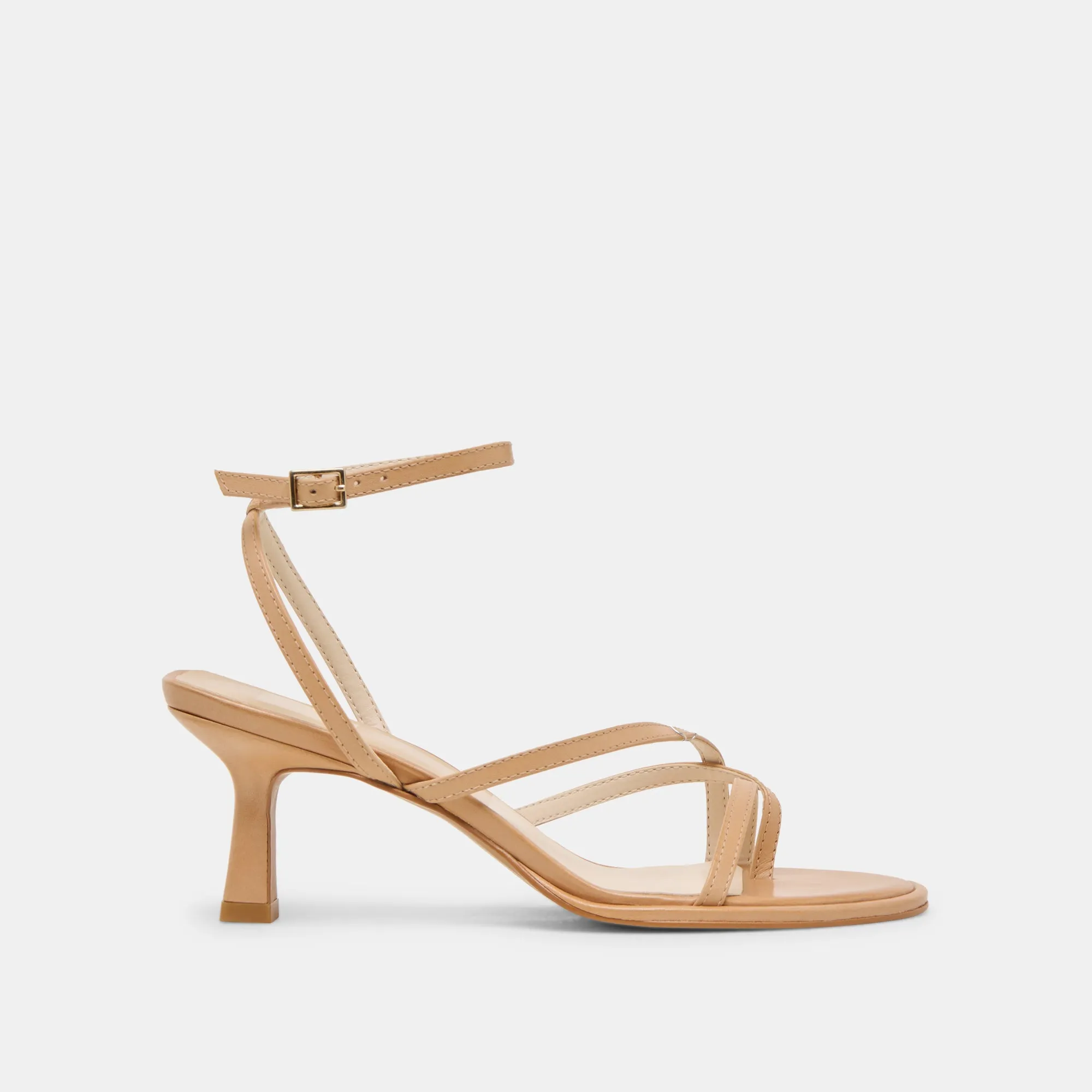 Open Toe Wedges Floral Embellished Heels MORAH WIDE HEELS CAFE LEATHER