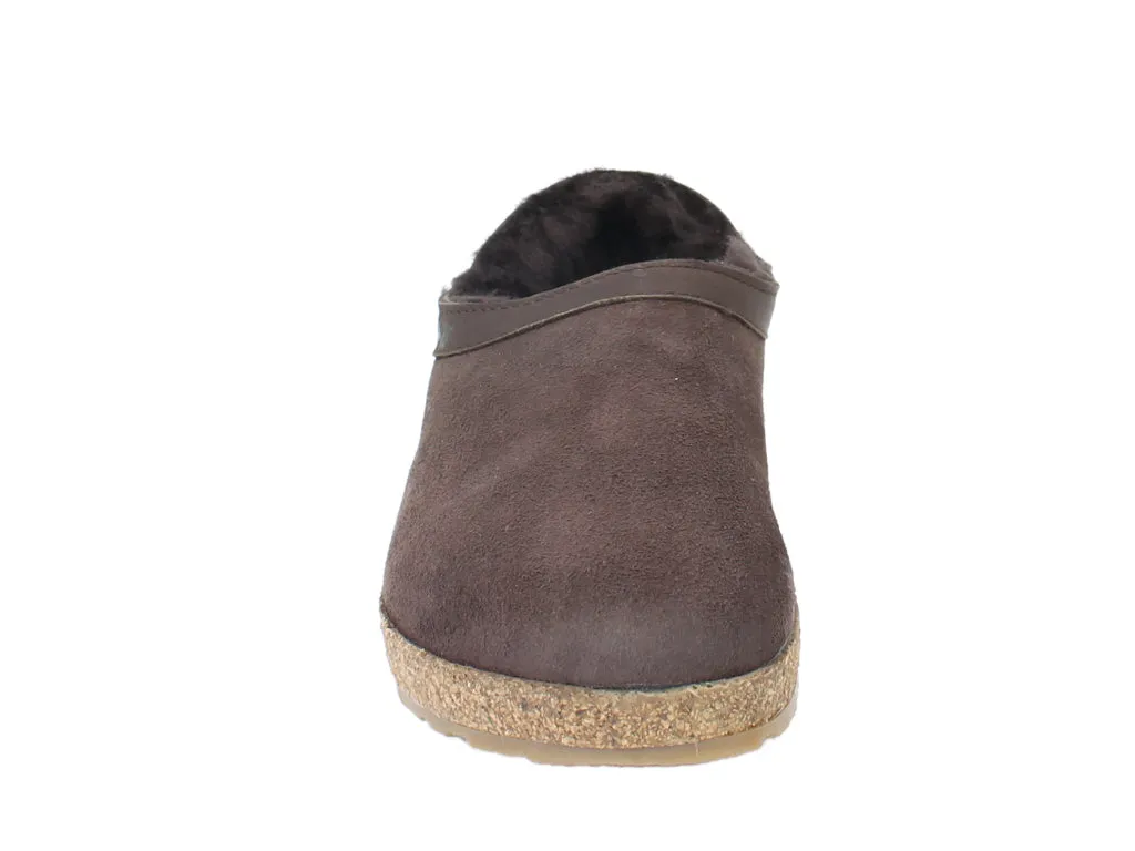 Quick Access Outdoor Style Haflinger Sheepskin Clogs Siberia Brown