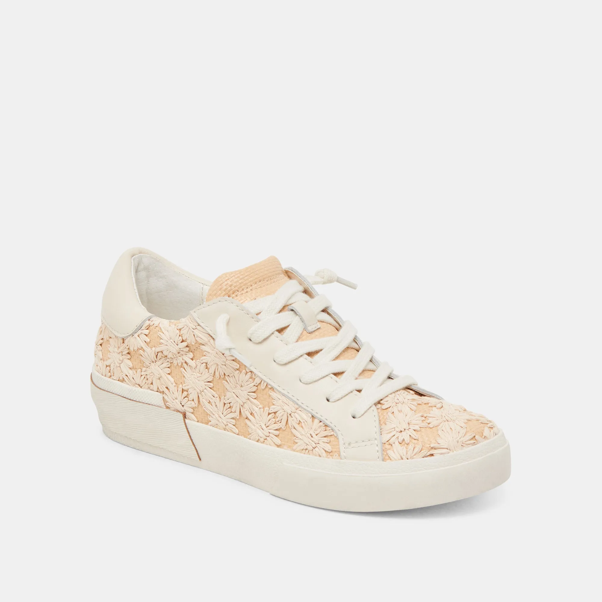 Responsive sole Durable Wear ZINA FLORAL SNEAKERS CREME FLORAL RAFFIA