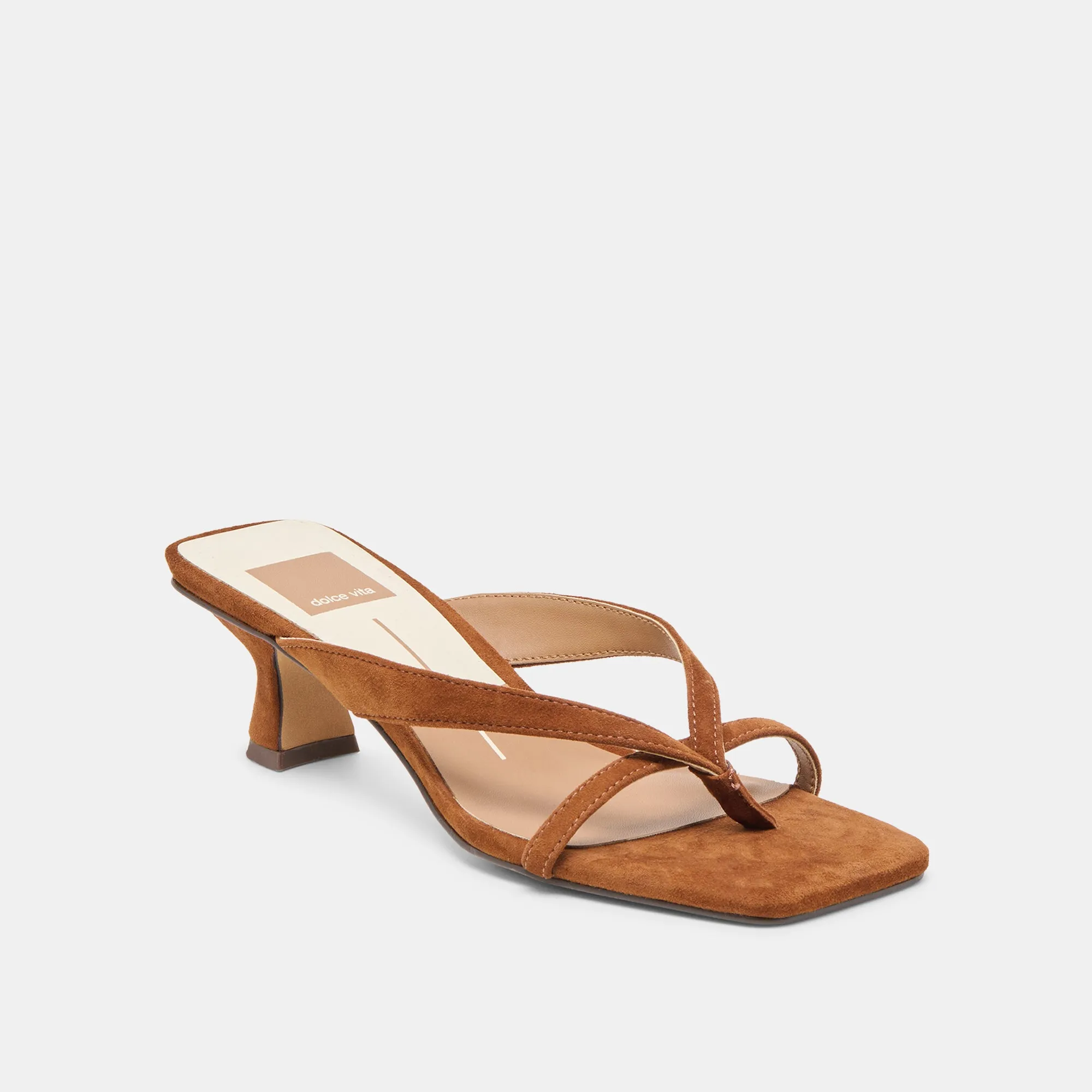 BREVEL HEELS DK BROWN SUEDE Soft Memory Foam Heels