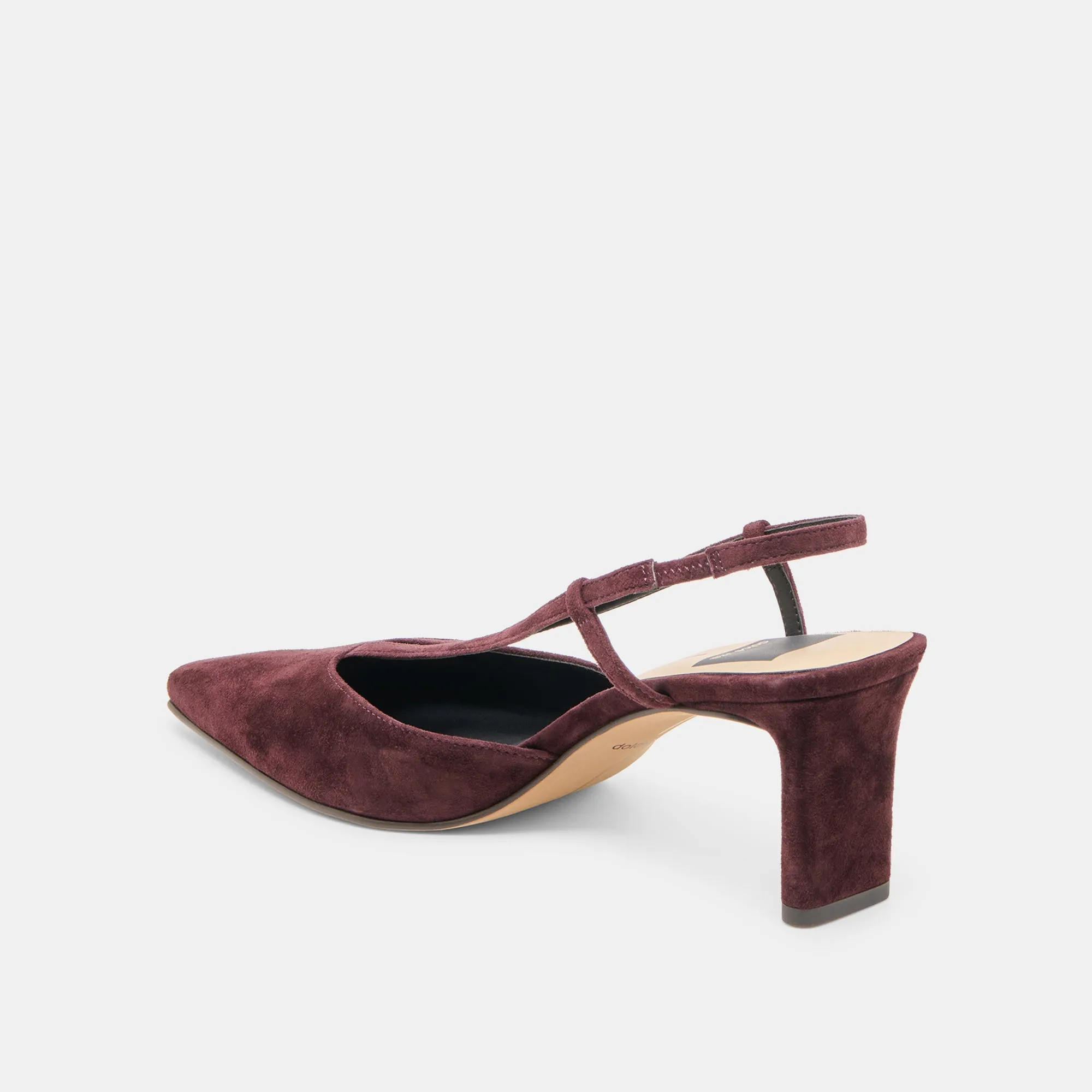 GINAY HEELS MULBERRY SUEDE Breathable Upper Wide toe box