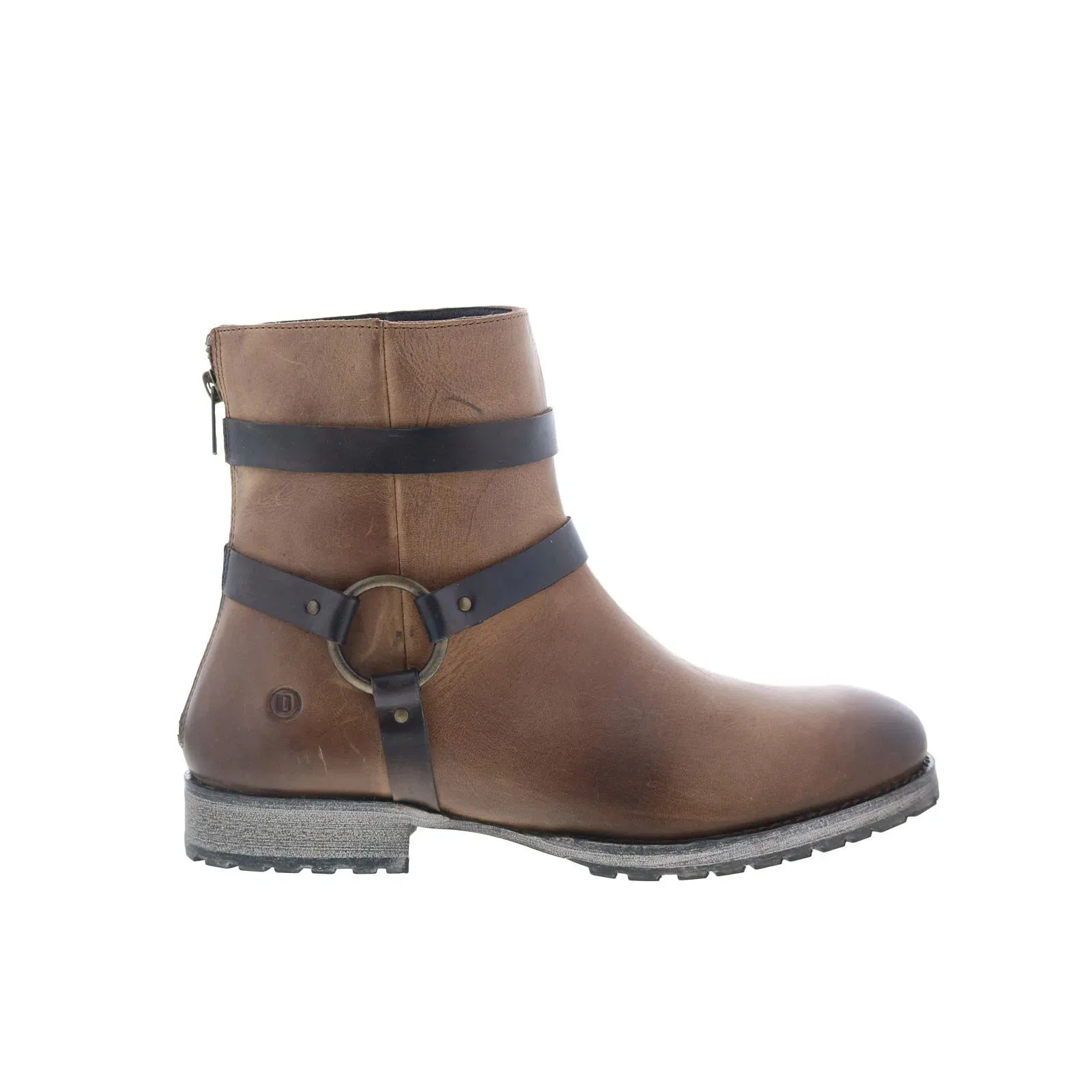 Easy Wear Smart Footwear Dingo American Spirit DI-321 Mens Brown Leather Zipper Casual Dress Boots