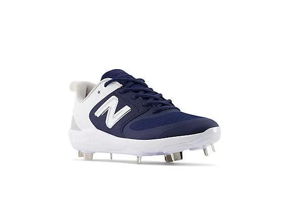 New Balance Women's VELO v3 Metal Fastpitch Softball Cleats - Navy with White - SMVELON3 Padded Support