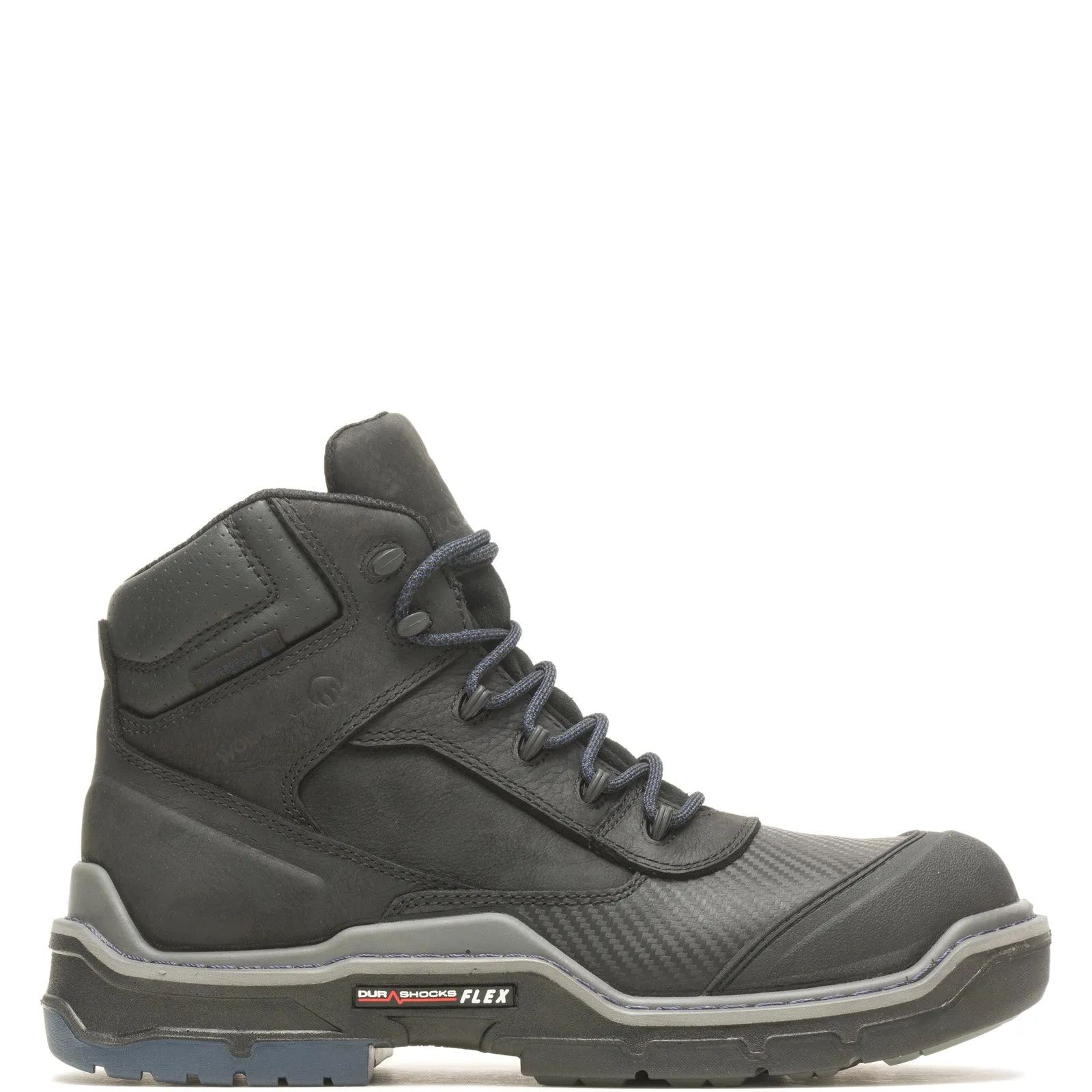 Wolverine Raider DuraShocks Shield CarbonMax 6" Mens Black Work Boots Easy Care