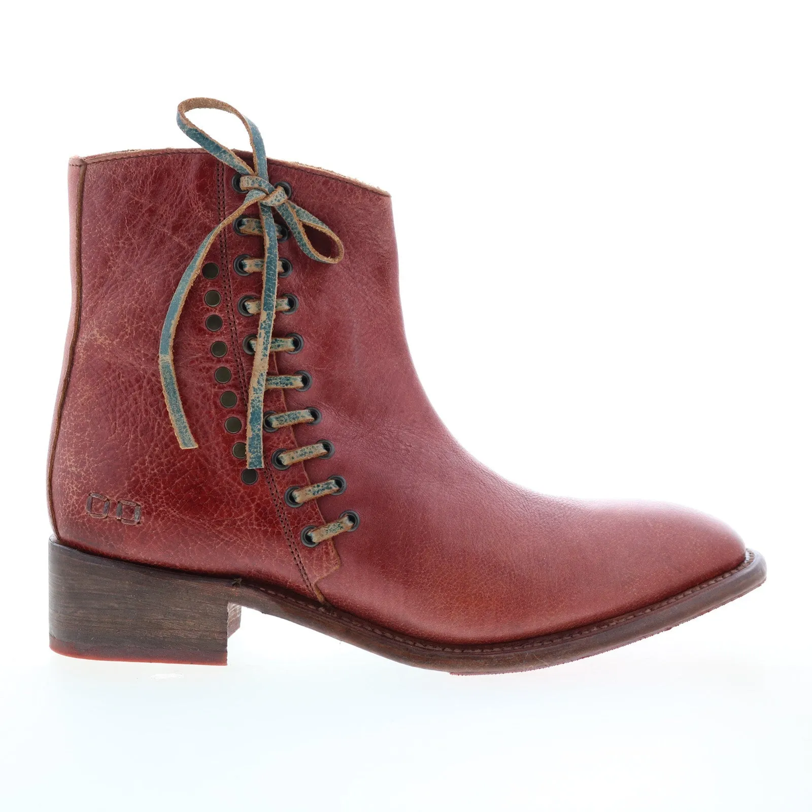 Bed Stu Aldina F328016 Womens Brown Leather Zipper Ankle & Booties Boots Lace Up Style Sporty Design