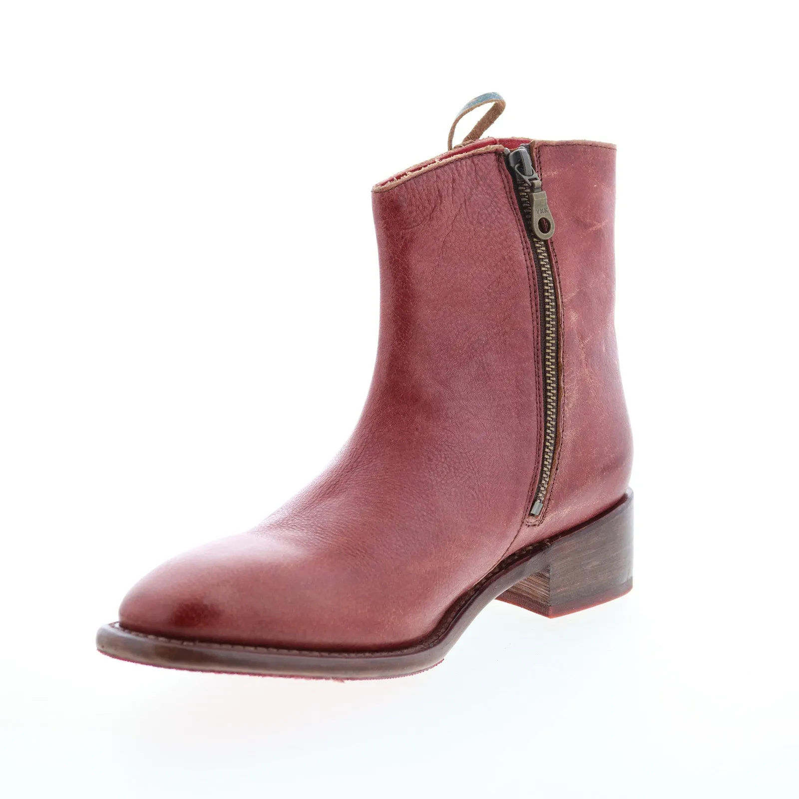 Smart Style Reliable Support Bed Stu Aldina F328016 Womens Brown Leather Zipper Ankle & Booties Boots