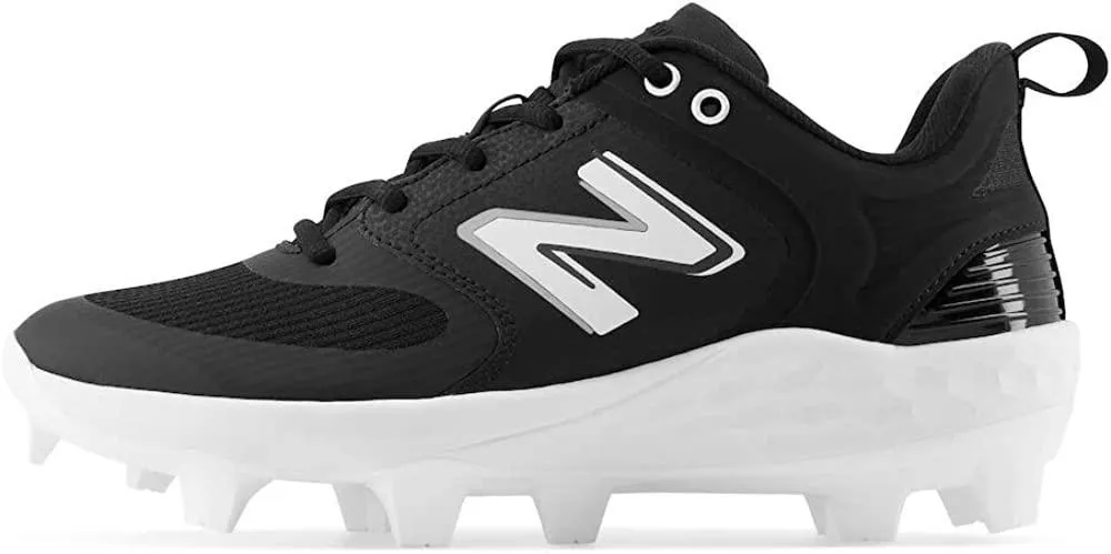 New Balance Women's Fresh Foam Velo V3 Molded Softball Cleats - Black with White - SPVELOK3 Neutral Fit