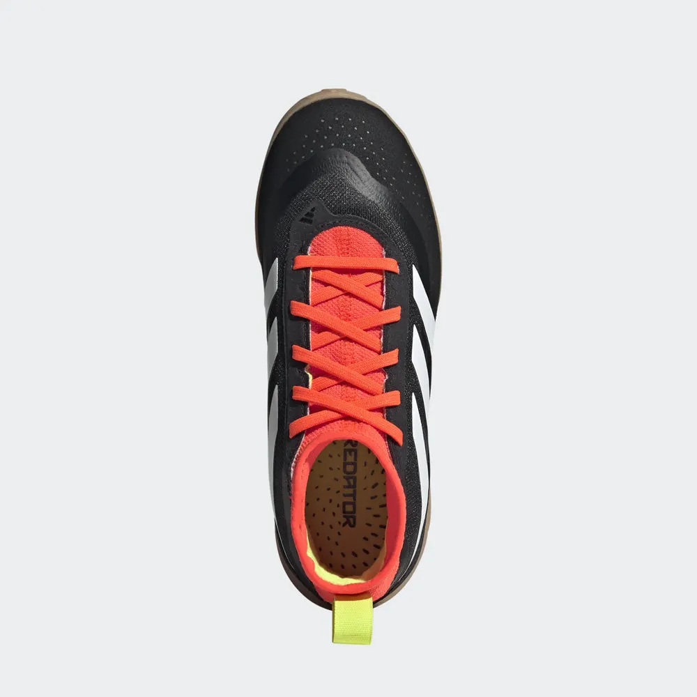 Stretchy Material Indoor Adidas Predator League Sock Jnr Indoor Football Shoes (Black/White/Solar Red)