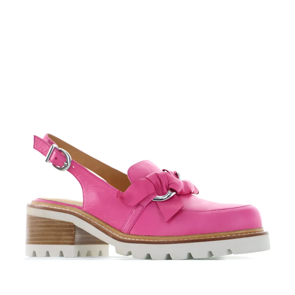 BRESLEY DOSILE HOT PINK LEATHER high - heeled