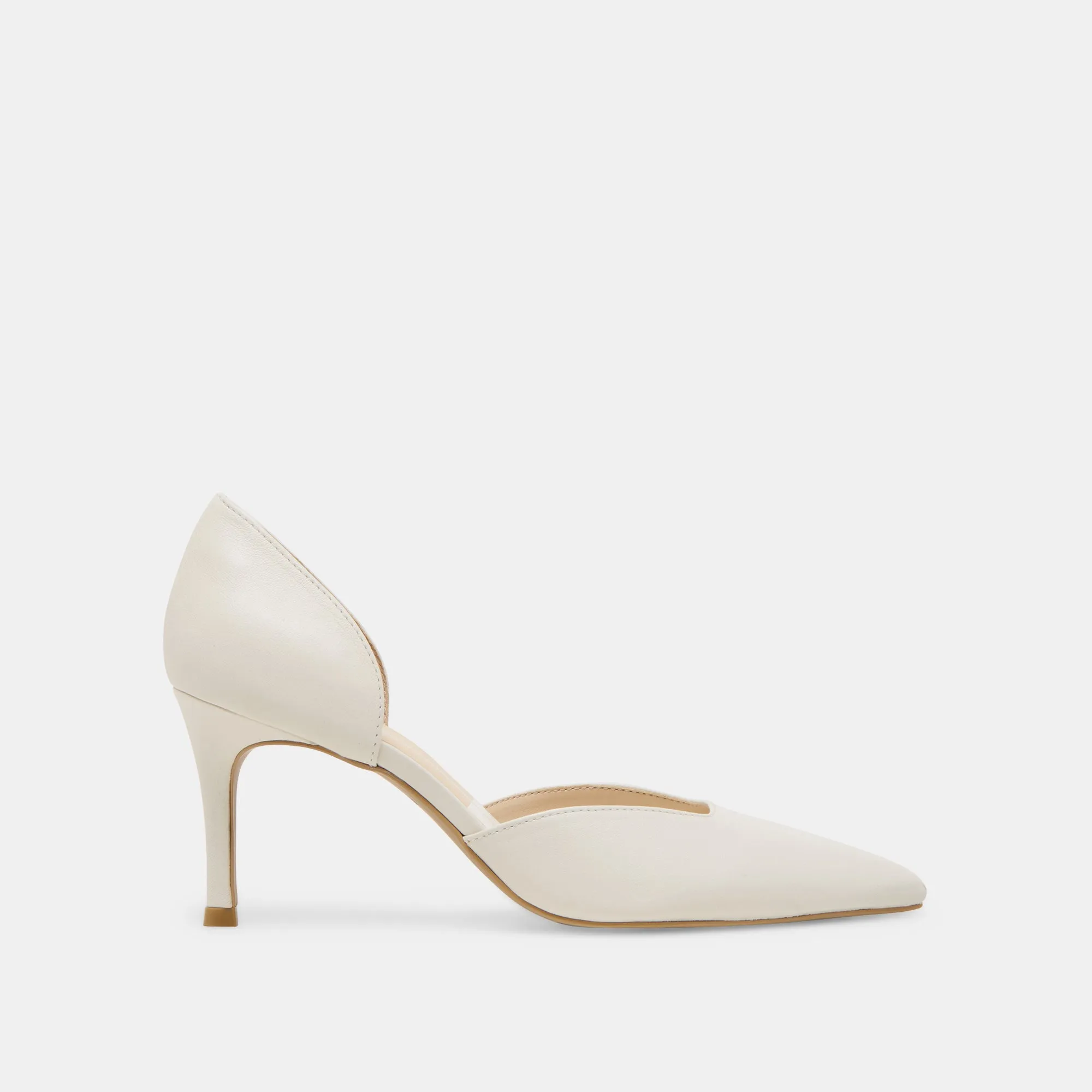 ELOY HEELS WHITE LEATHER Lightweight Design Flexible