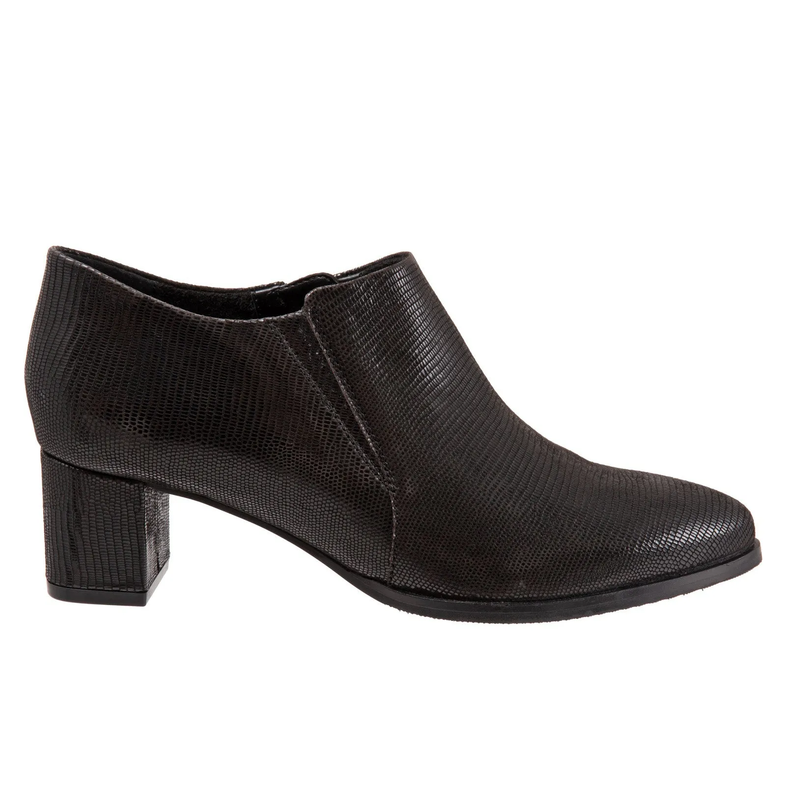 Classic Line Stylish Versatility Trotters Keegan T2059-008 Womens Black Wide Leather Ankle & Booties Boots