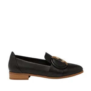 HUSH PUPPIES LEXY BLACK Non-Slip Sole Vegetable-Tanned